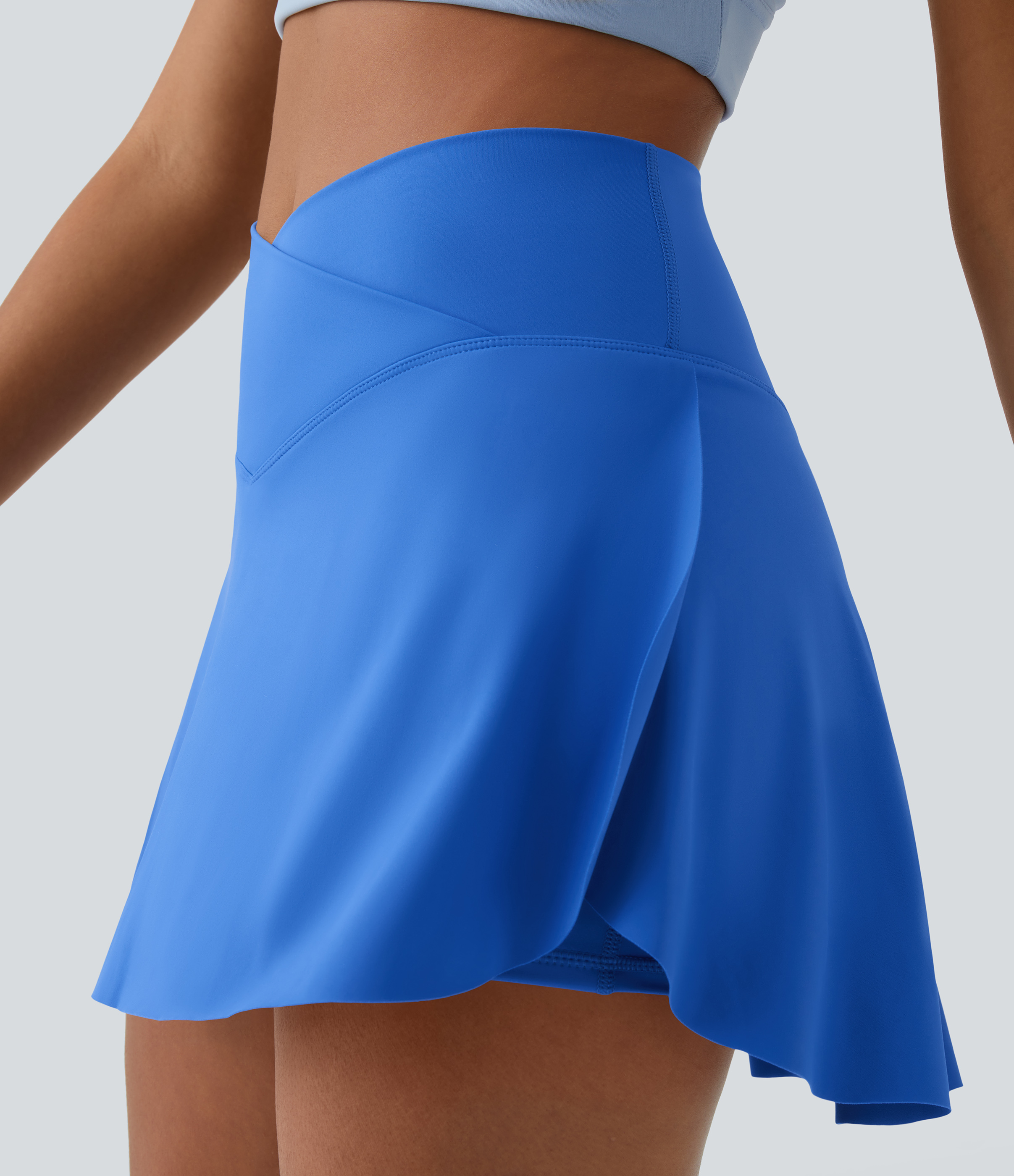 Halara Everyday Softlyzeroв„ў Airy Crossover 2-in-1 Side Pocket Cool Touch Mini Tennis Skirt-Lucid-UPF50+  - Elegant Blue - XS 