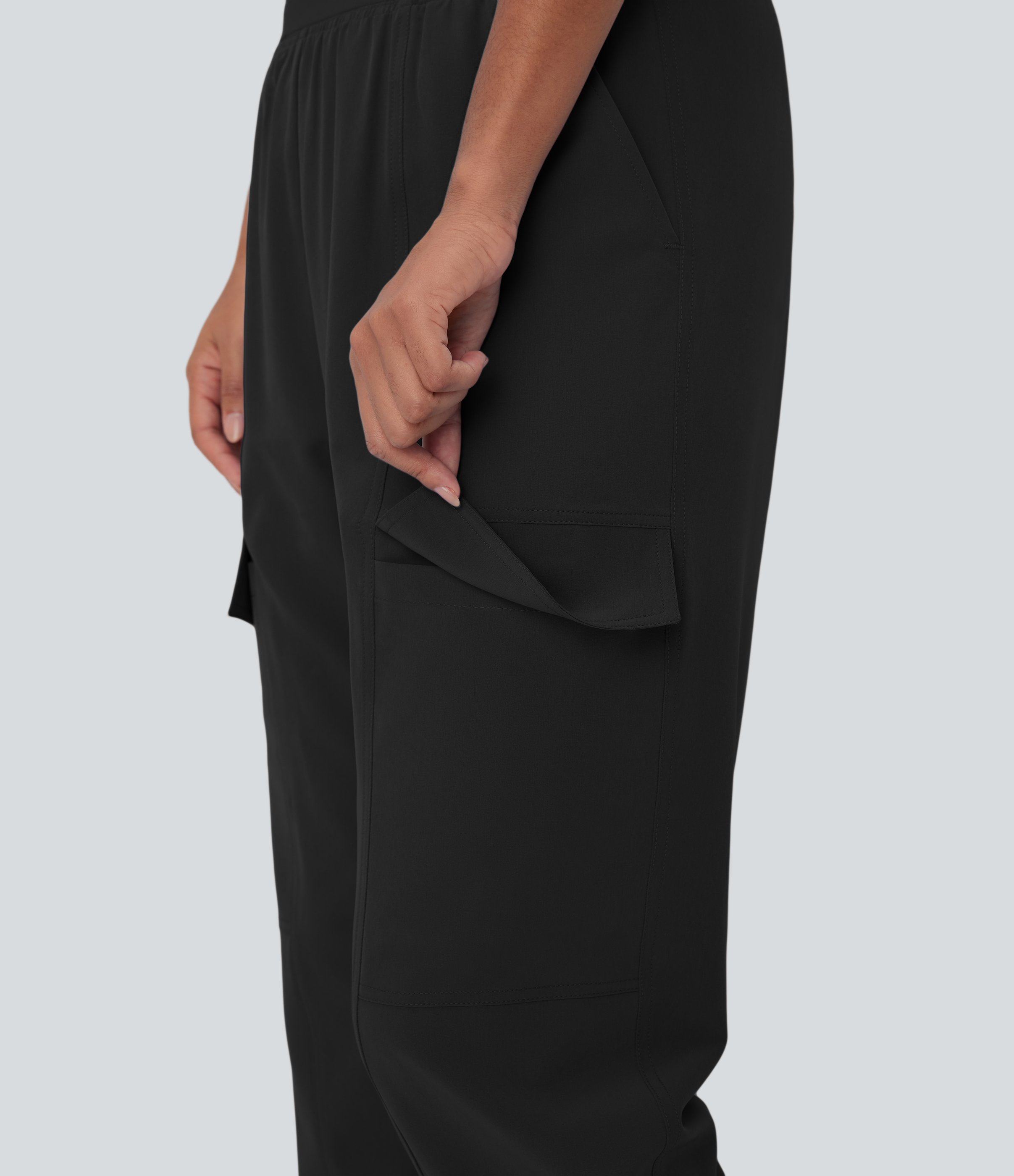 Halara High Waisted Multiple Pockets Running Cargo Joggers  - Black - M(regular) 