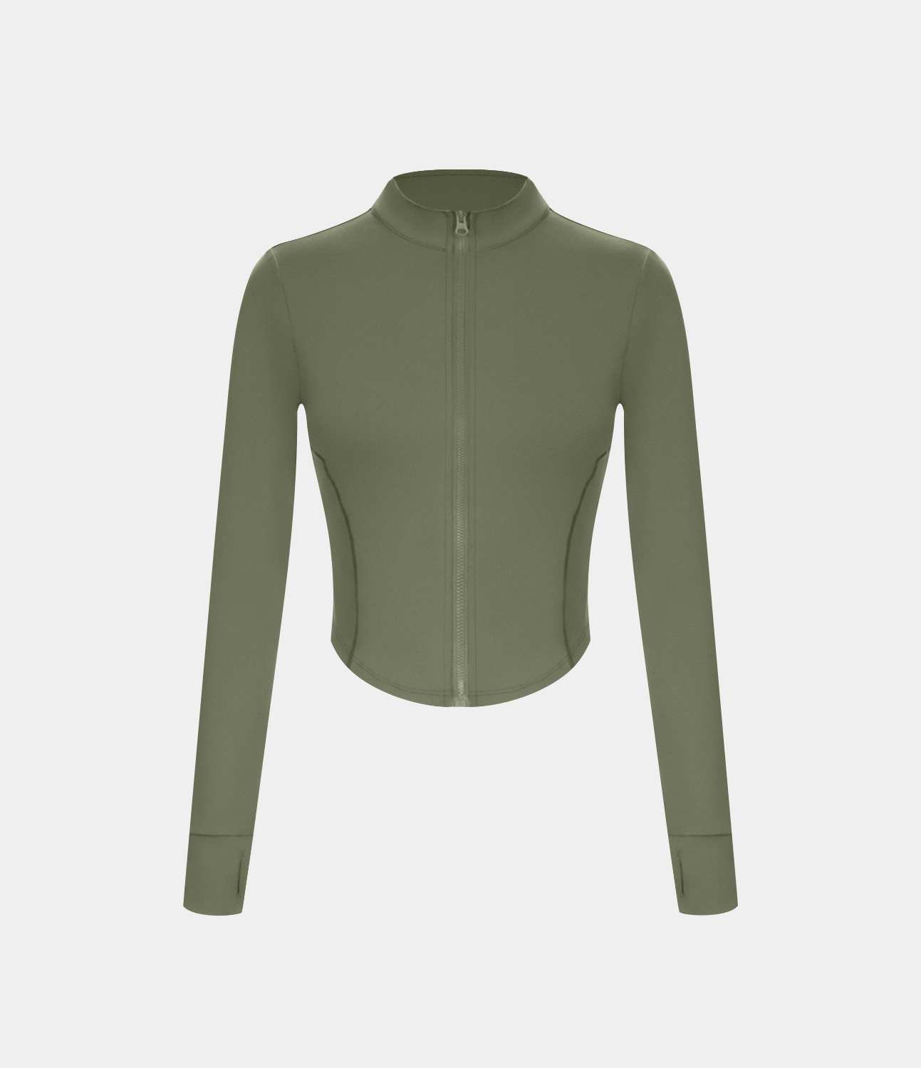 Halara Mock Neck Zip Front Thumb Hole Cropped Golf Jacket  - Wild Grass Green - L 