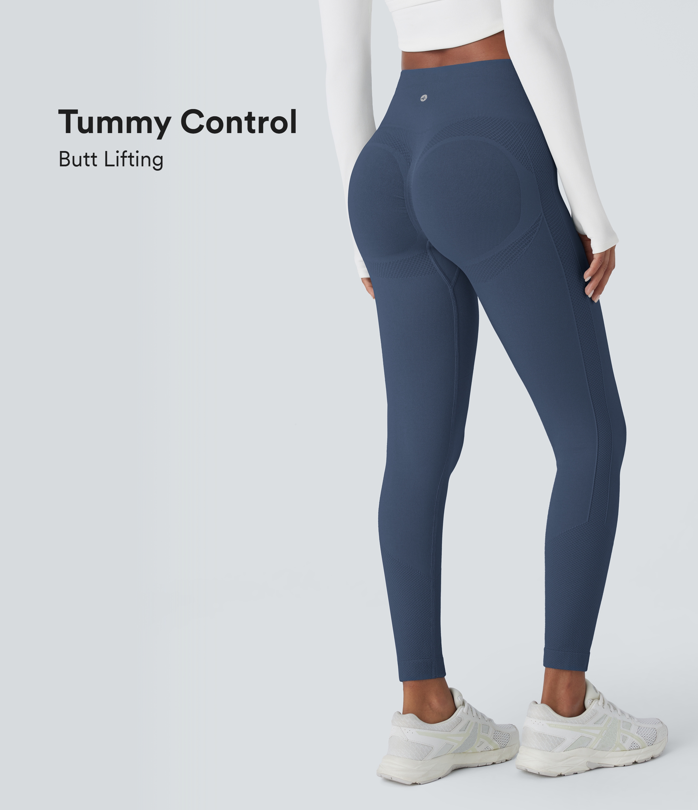 Halara Seamless Flow High Waisted Tummy Control Butt Lifting 7/8 Yoga Leggings  - Peacoat - S(7/8) gym leggings leggings with pockets 