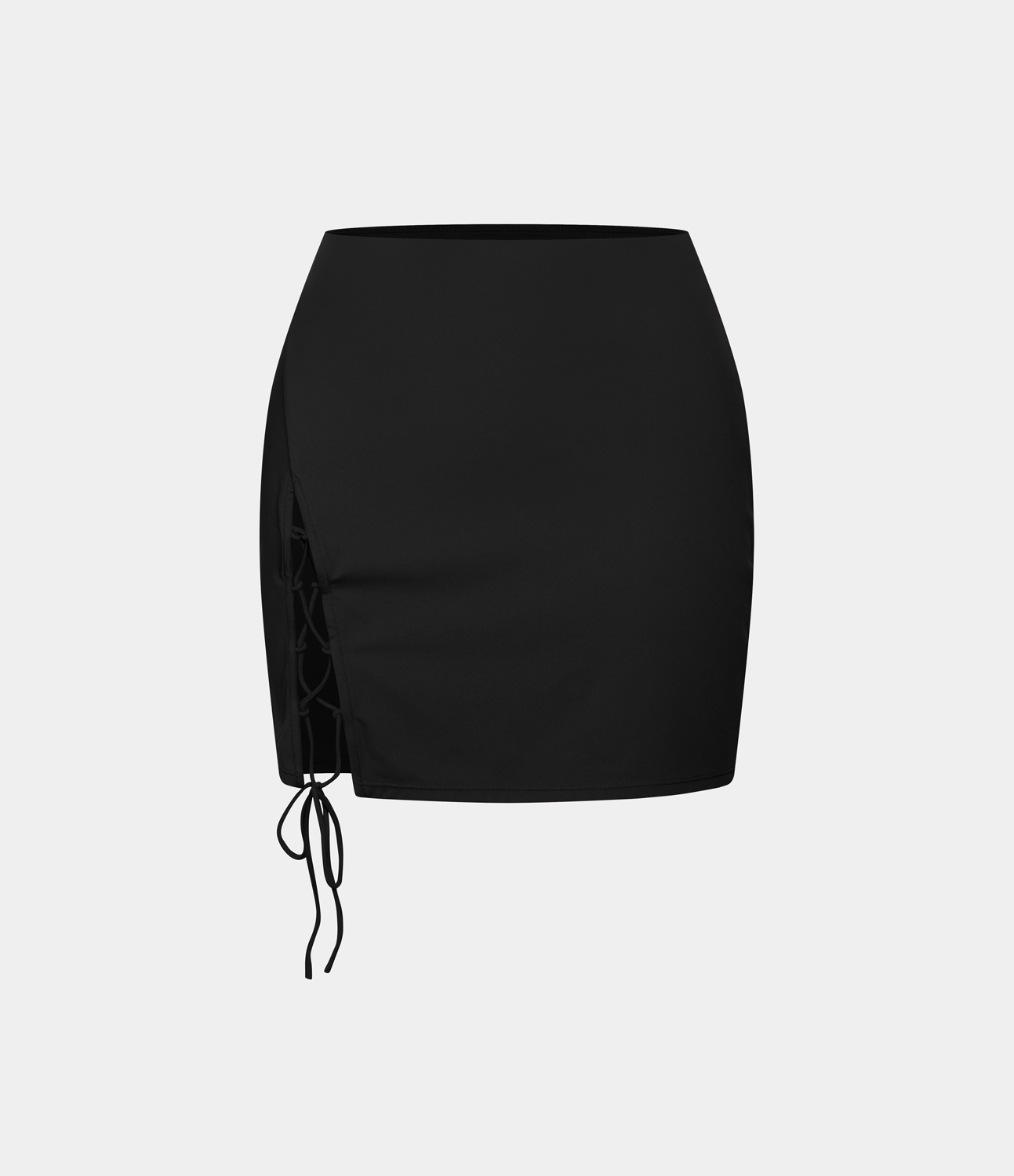 Halara High Waisted Crisscross Lace Up Bodycon Mini Casual Skirt  - Black - S 