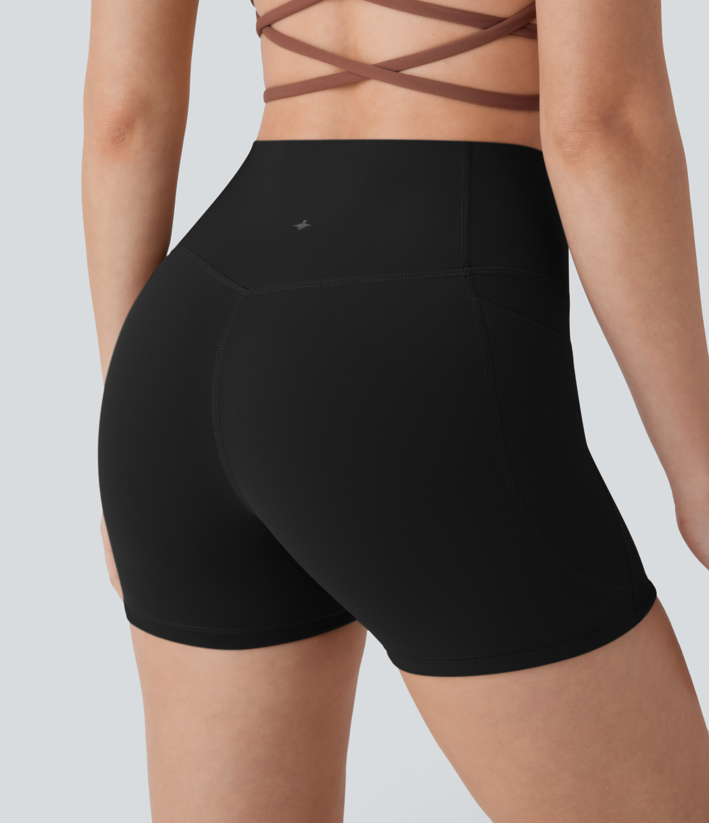 Halara Halara UltraSculptв„ў SoCinched High Waisted Tummy Control Side Pocket Shaping Training Biker Shorts 3``  - Black - S biker shorts women 