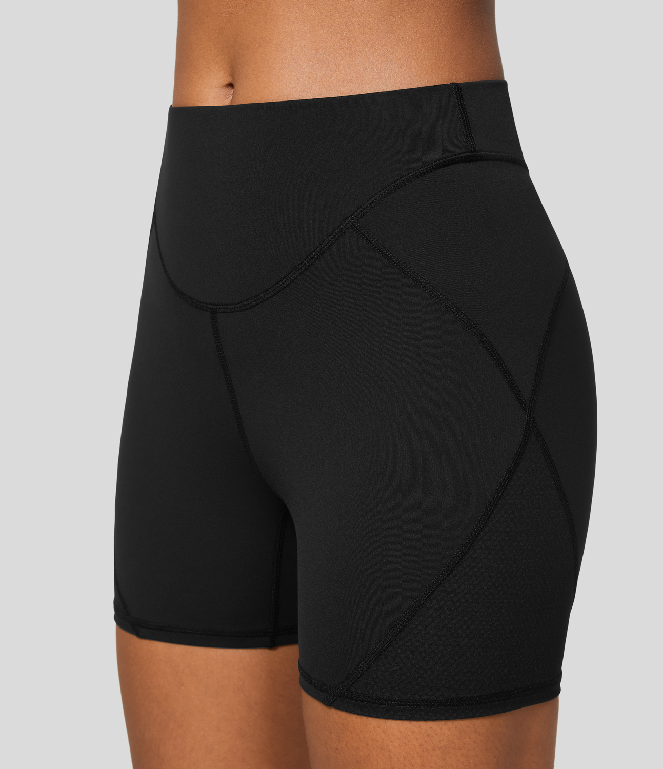 Halara SpeedWaveв„ў Mid Rise Top-stitching Quick Dry Workout Biker Shorts 4``  - Black - S biker shorts women black biker shorts 