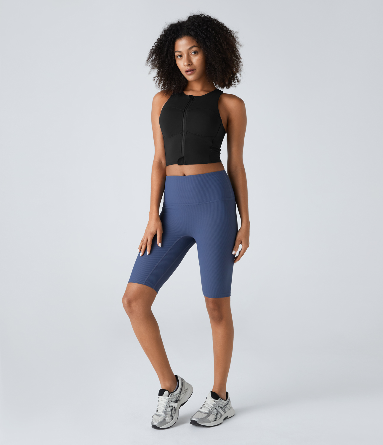 Halara SpeedWaveв„ў Zipper Backless Racerback Cut Out Quick Dry Cropped Workout Tank Top Tank Top - Black - S golf tops halter top tunic tops 