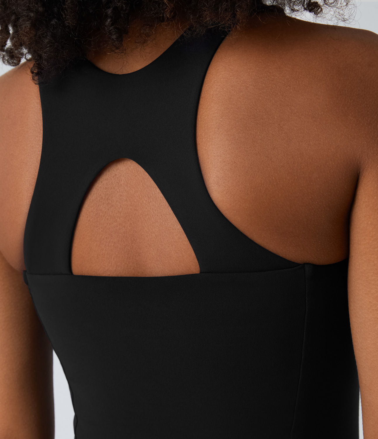 Halara SpeedWaveв„ў Zipper Backless Racerback Cut Out Quick Dry Cropped Workout Tank Top Tank Top - Black - S golf tops halter top tunic tops 
