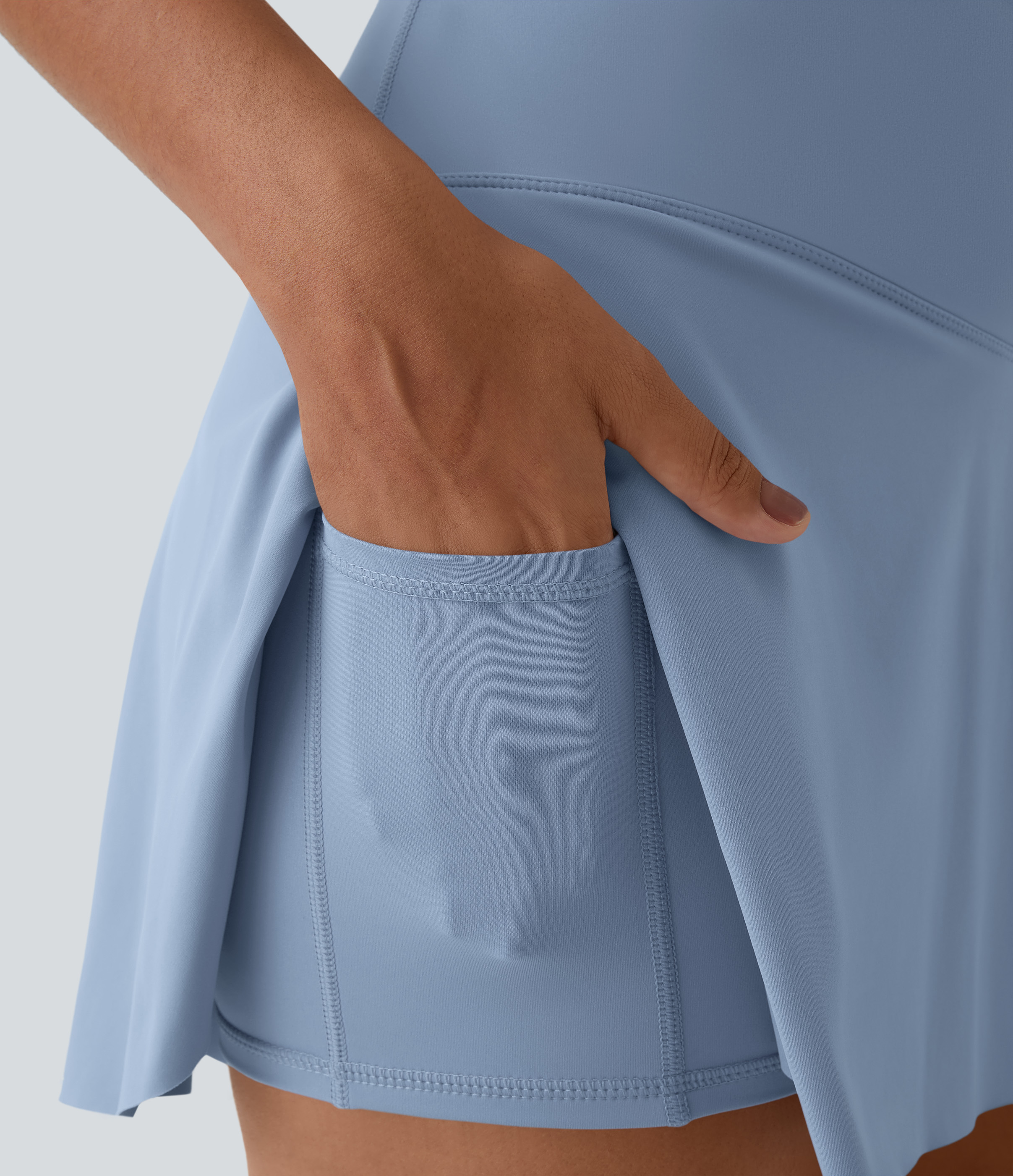 Halara Everyday Cloudfulв„ў Air Crossover 2-in-1 Side Pocket Tennis Skirt-Lucid  - Della Robbia Blue - XL midi skirt a line skirt golfing skirt 