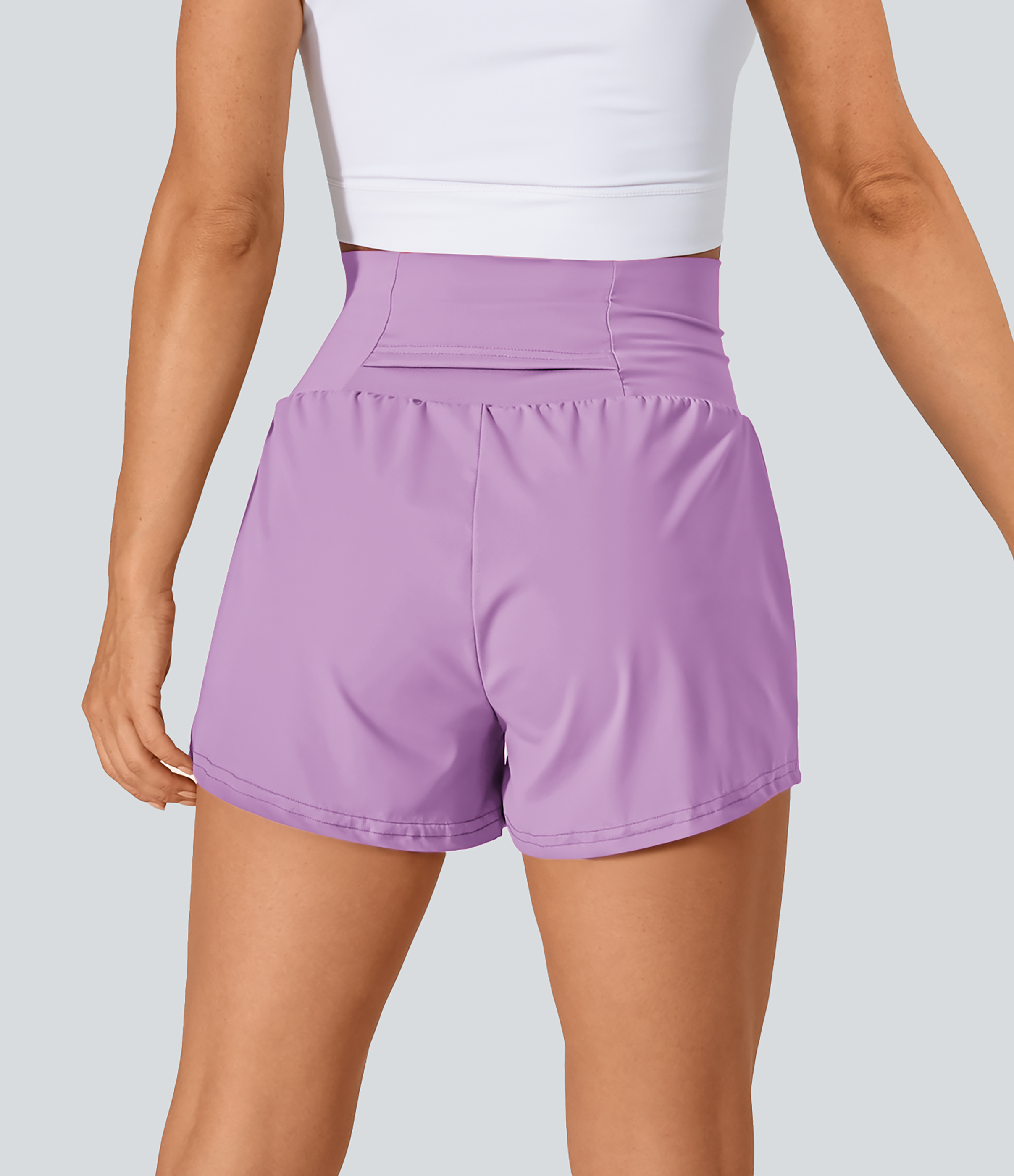 Halara Super High Waisted Back Pocket & Side Hidden Pocket 2-in-1 Yoga Shorts 2.5
