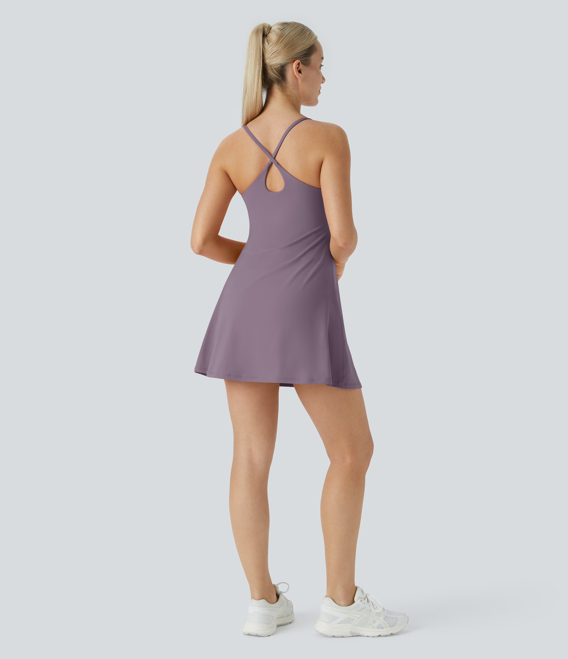 Halara Softlyzeroв„ў Plush Backless Active Dress Workout Dress - Tulip Purple - XS 