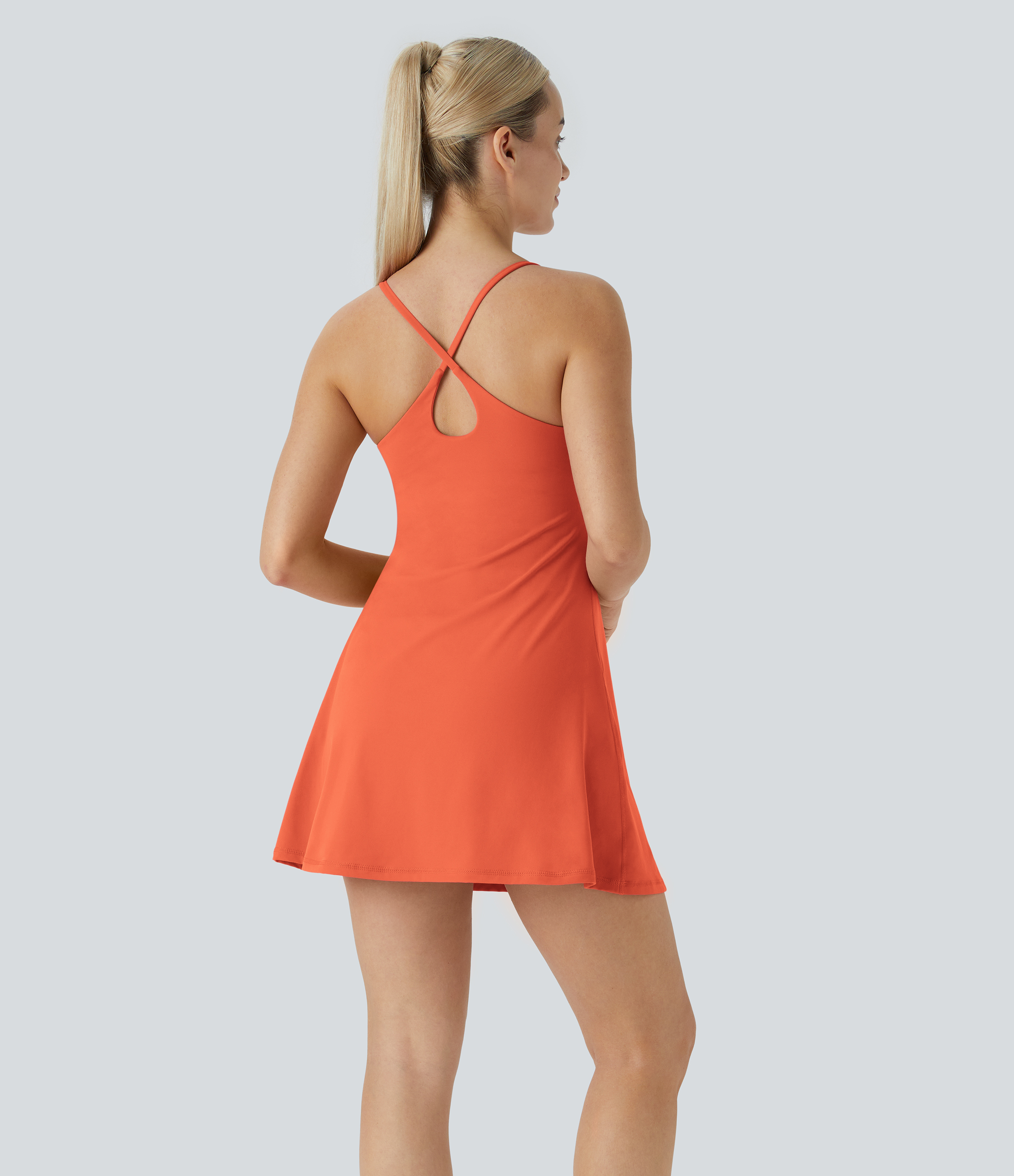 Halara Softlyzeroв„ў Plush Backless Active Dress Workout Dress - Tigerlily - M 