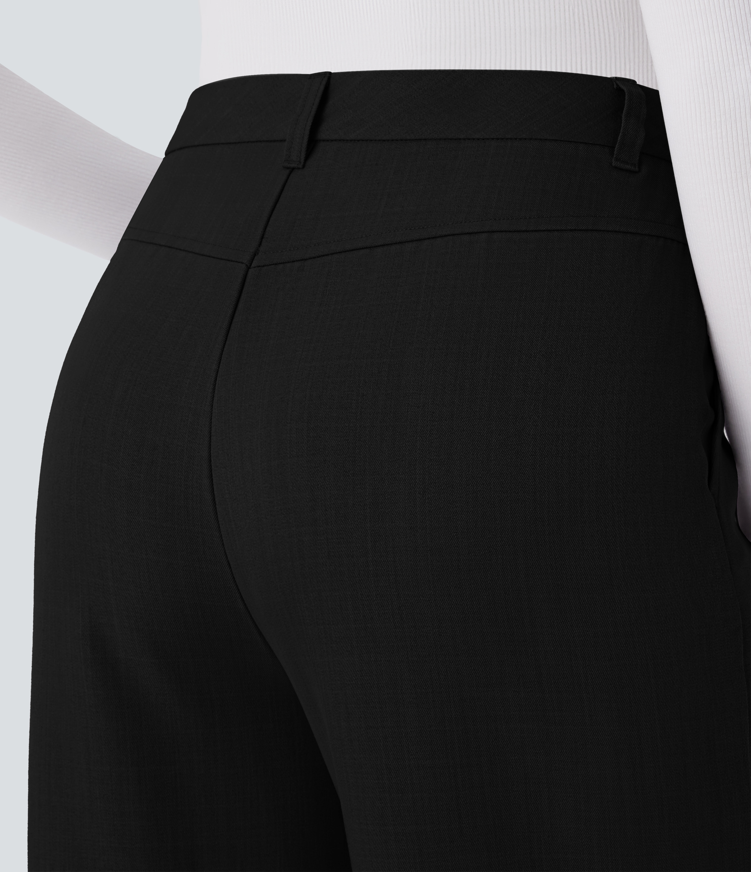 Halara High Waisted Side Pocket Straight Leg Work Pants  - Black - XL(regular) sweatpants jogger pants stacked sweatpants cargo joggers 
