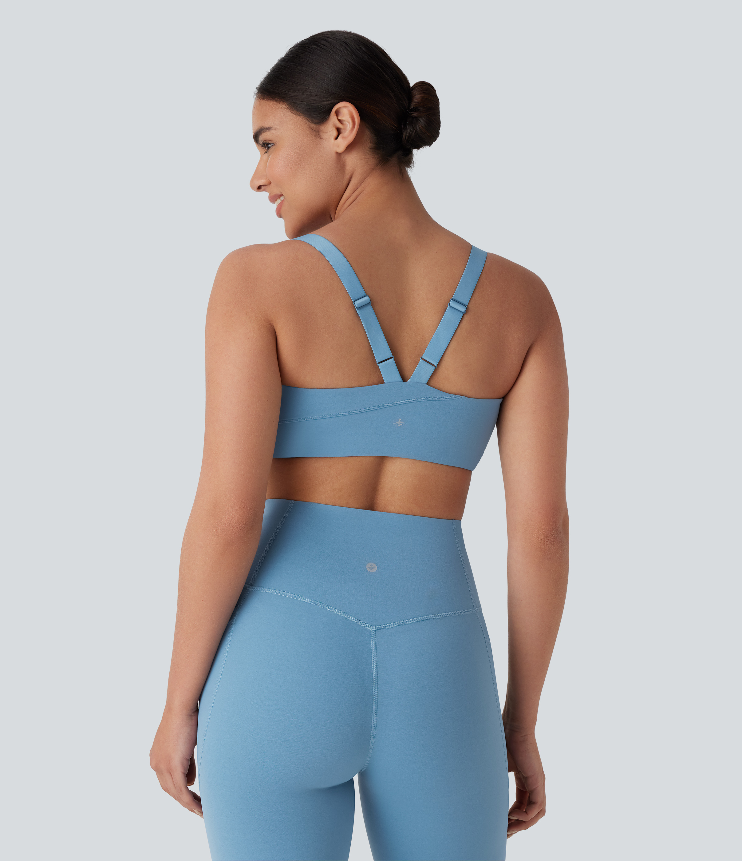 Halara Halara UltraSculptв„ў Medium Support  U Neck Adjustable Strap Workout Sports Bra  - Whale Blue - XL push up bra strapless bra 