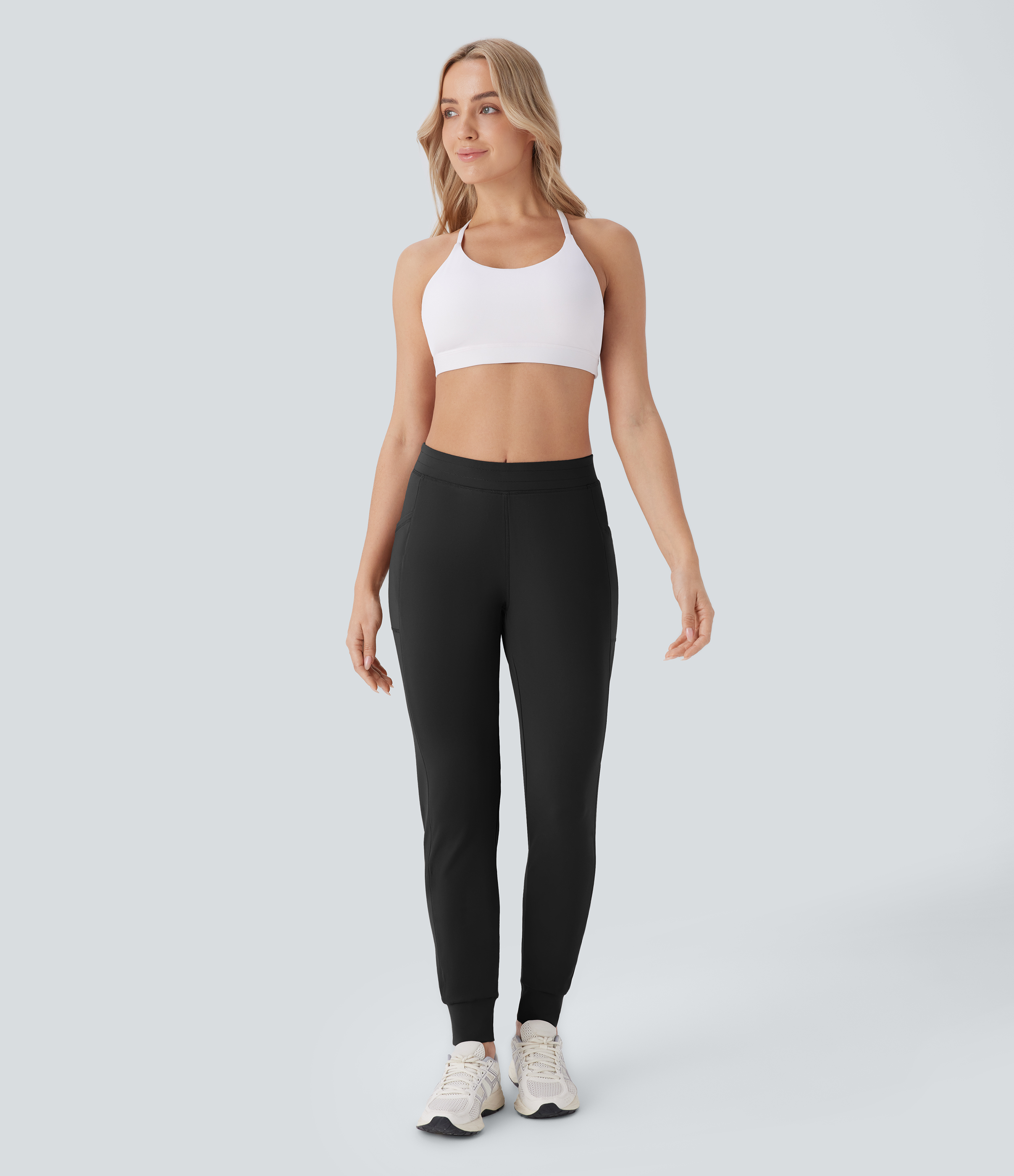 Halara HaloTek Airв„ў Mid Rise Side Pocket Slim Yoga Joggers  - Black - XS(regular) 