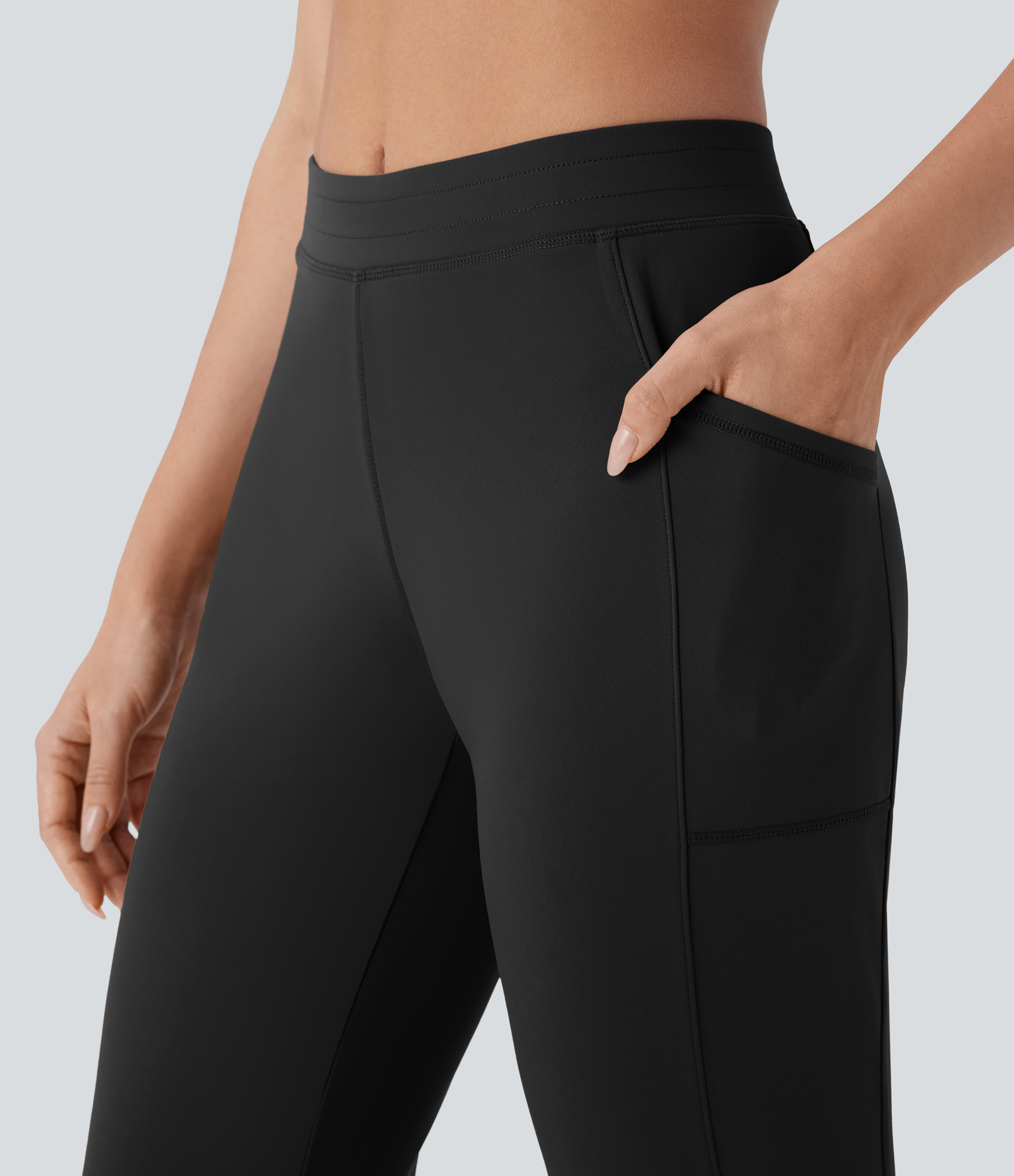 Halara HaloTek Airв„ў Mid Rise Side Pocket Slim Yoga Joggers  - Black - XS(regular) 