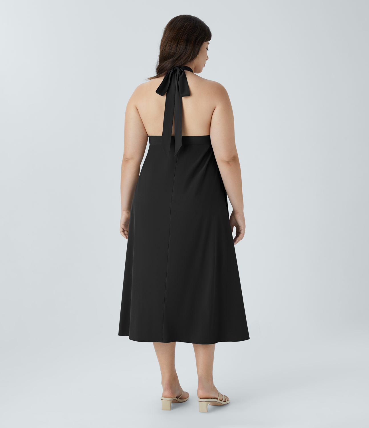 Halara Breezefulв„ў High Waisted Twisted Wrapped Tie Back Quick Dry Resort Plus Size Skirt  - Black - 3X(regular) 