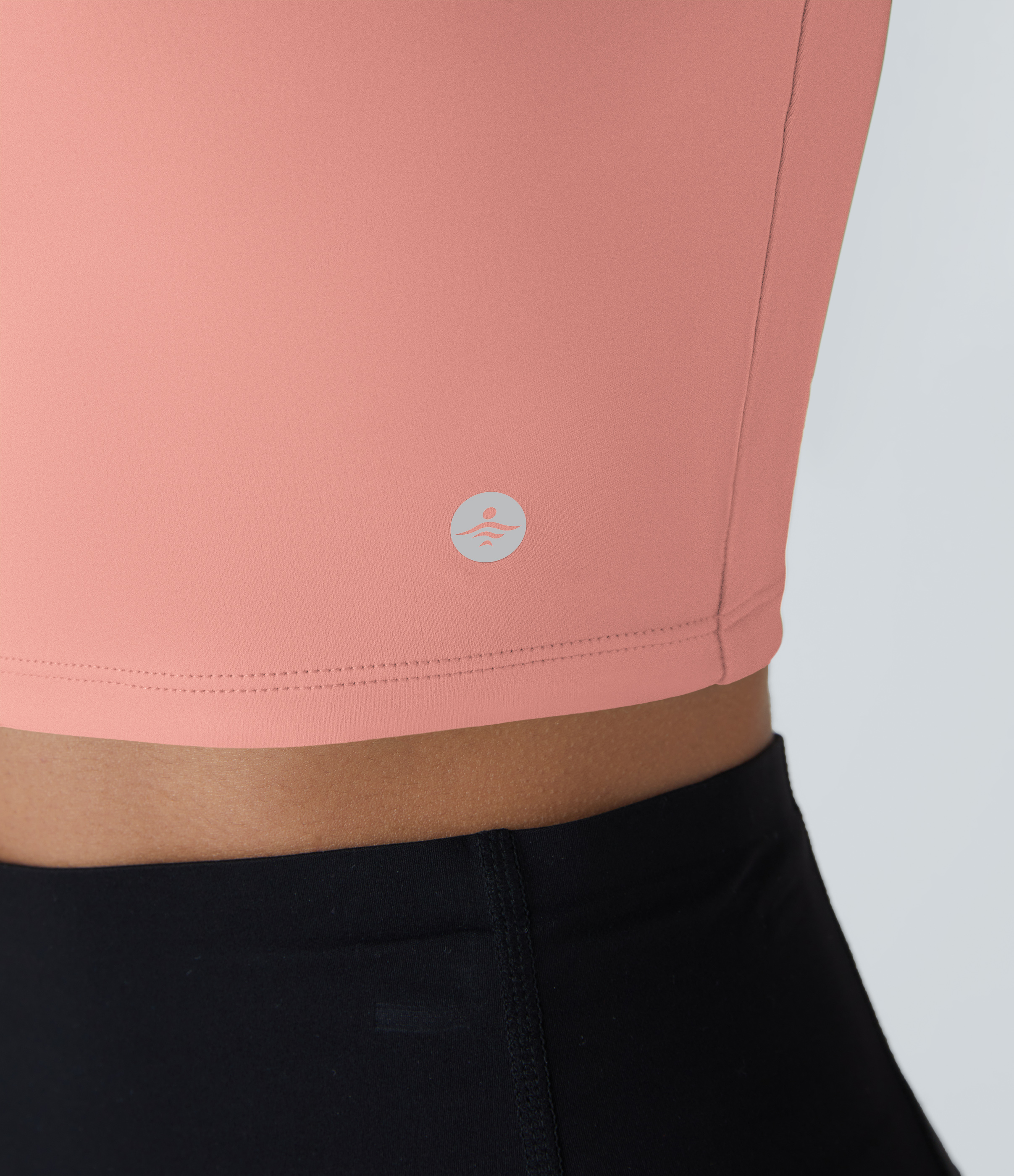 Halara Cloudfulв„ў Air Fabric Square Neck Backless Crisscross Cropped Cool Touch Yoga Tank Top Tank Top - Peach Melba - S golf tops halter top 