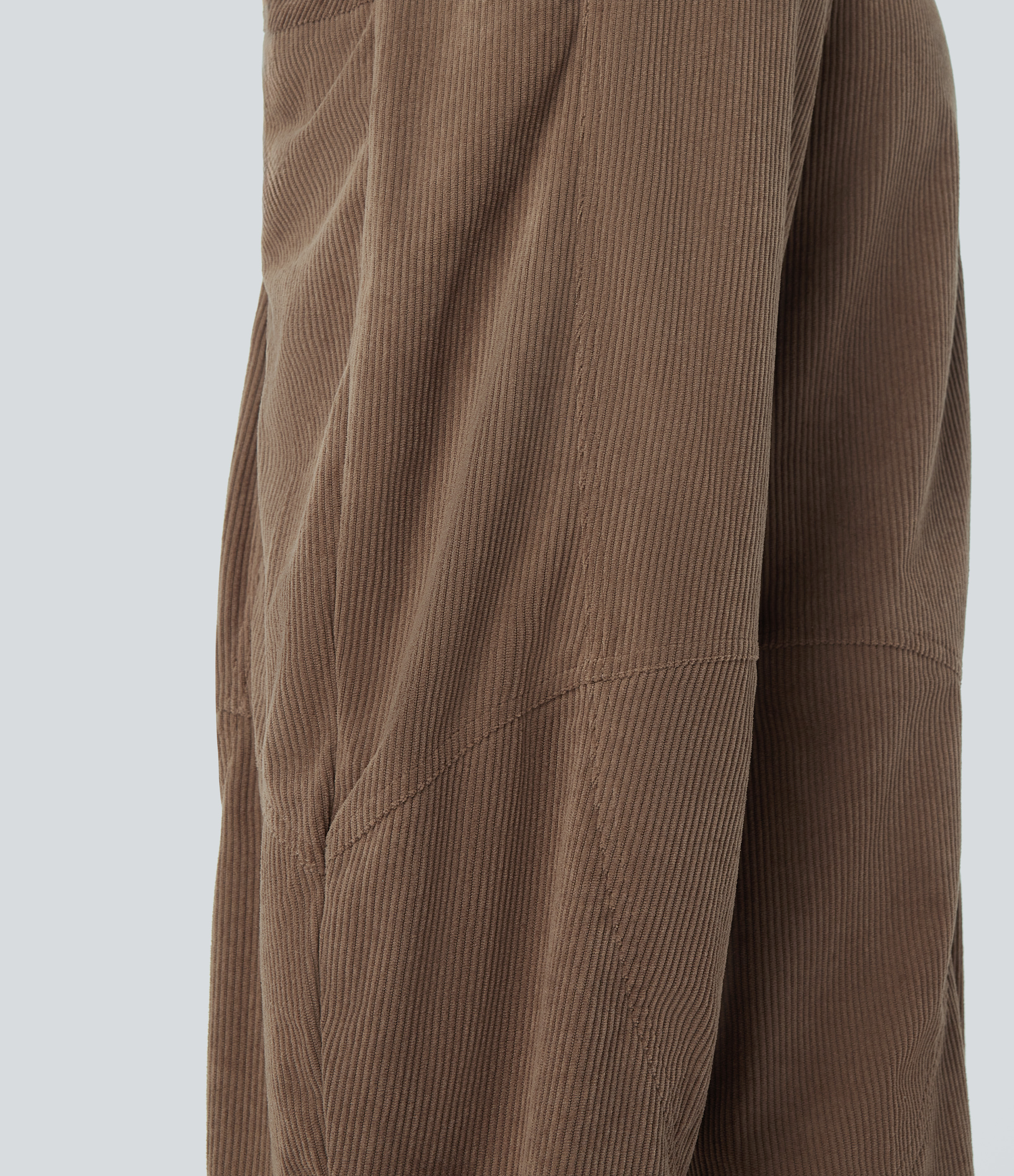 Halara High Waisted Side Pocket Corduroy Casual Wide Leg Pants  - Cocoa Brown - XL(regular) sweatpants jogger pants stacked sweatpants 