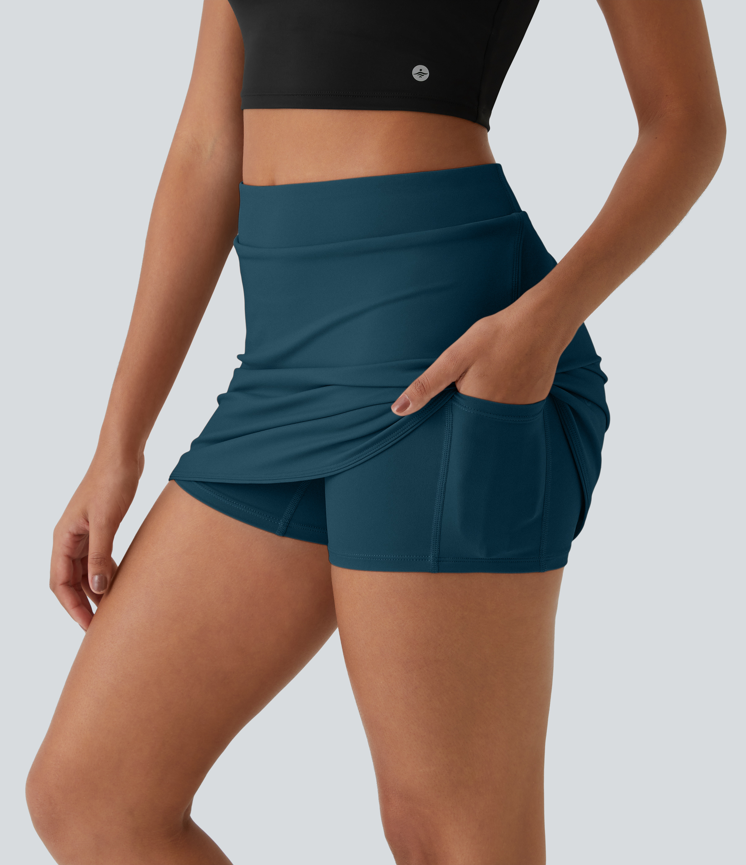 Halara Everyday Side Pocket 2-in-1 Golf Skirt-Clarity  - Majolica Blue - S midi skirt a line skirt golfing skirt pleated tennis skirt 
