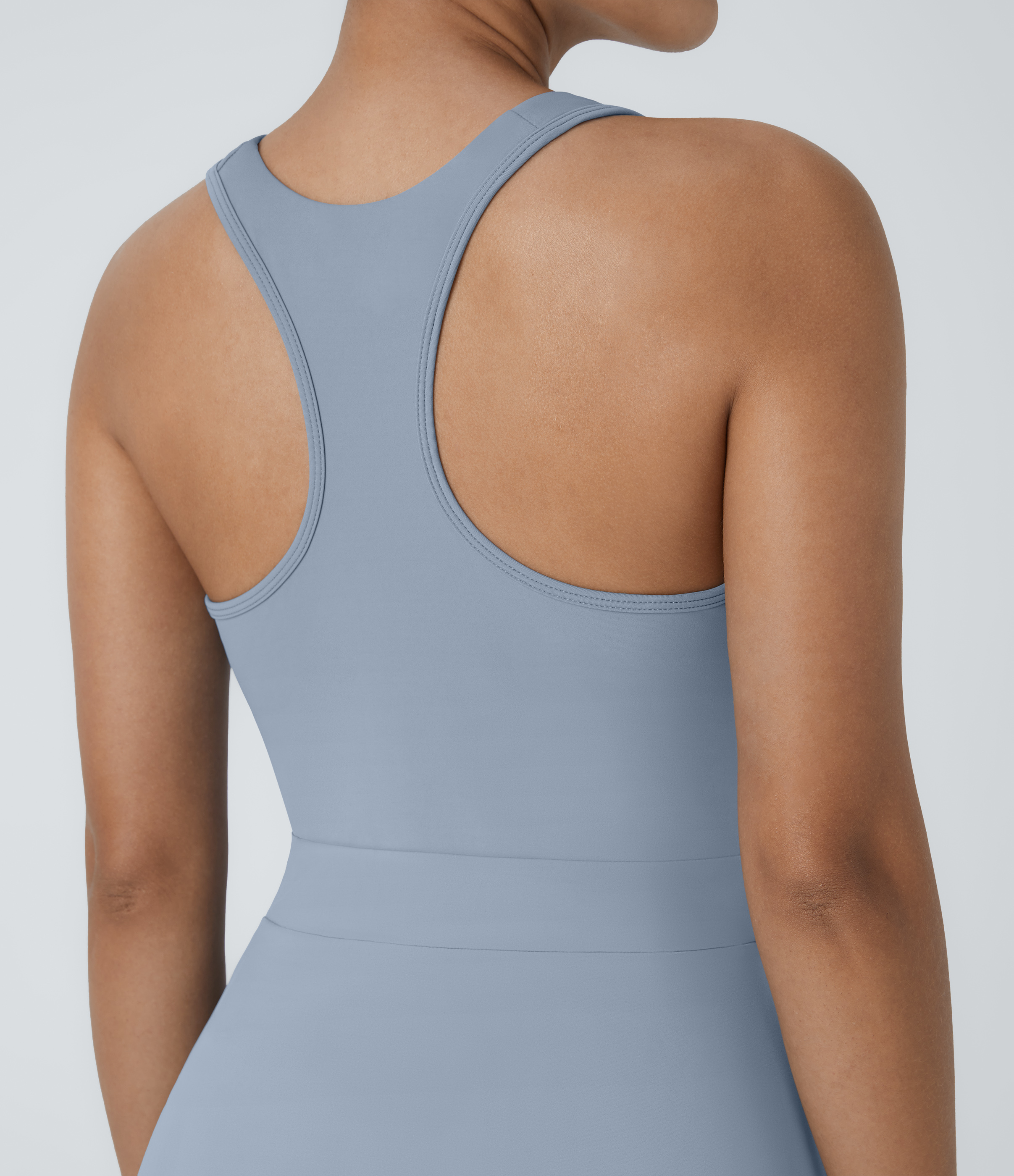 Halara Backless Racerback Flare Mini Golf Active Dress Workout Dress - Snowflake Blue - L 