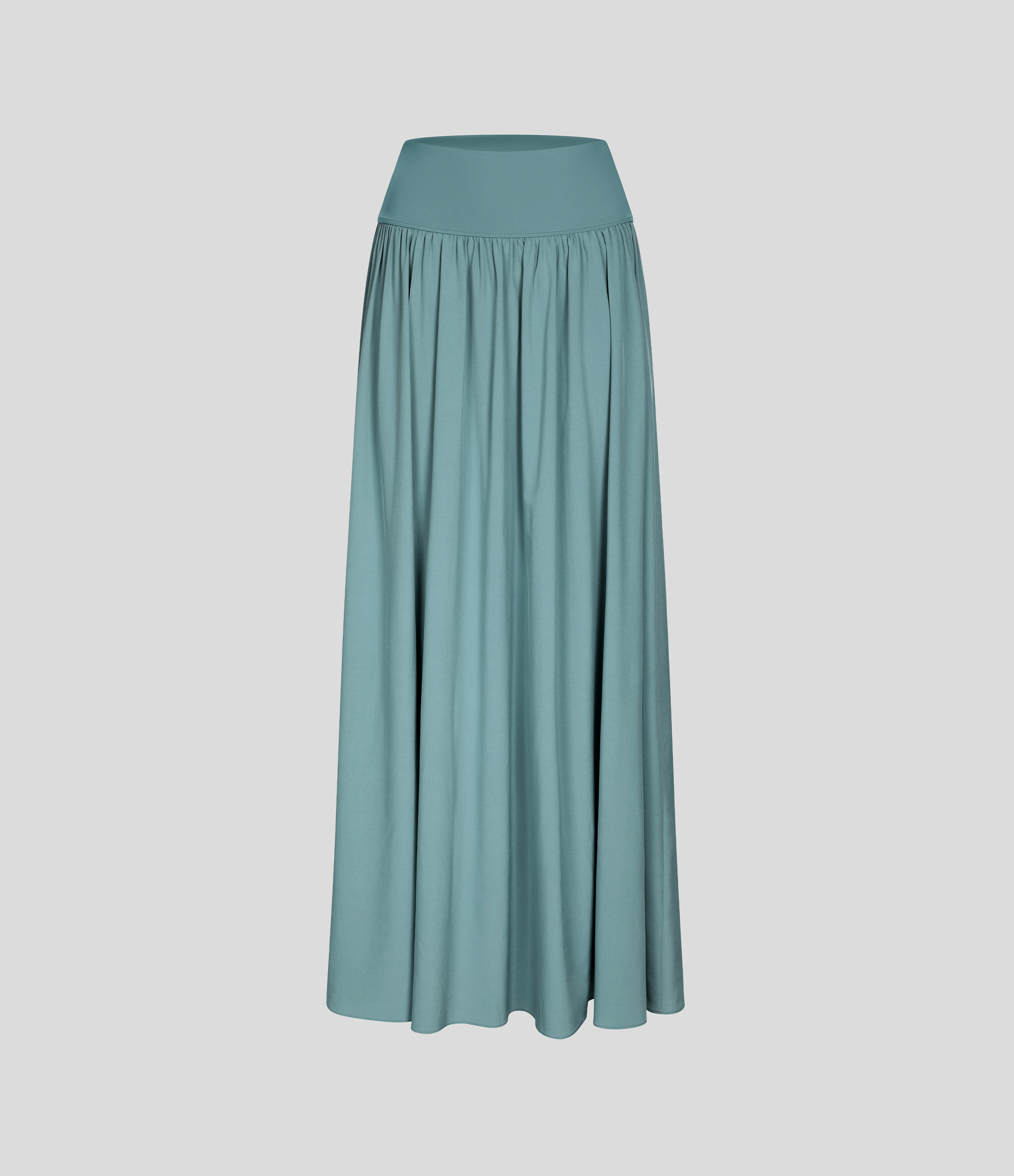 Halara Breezefulв„ў High Waisted Plicated Split 2-in-1 Flowy Quick Dry Maxi Casual Skirt  - Mineral Blue - XL(regular) 