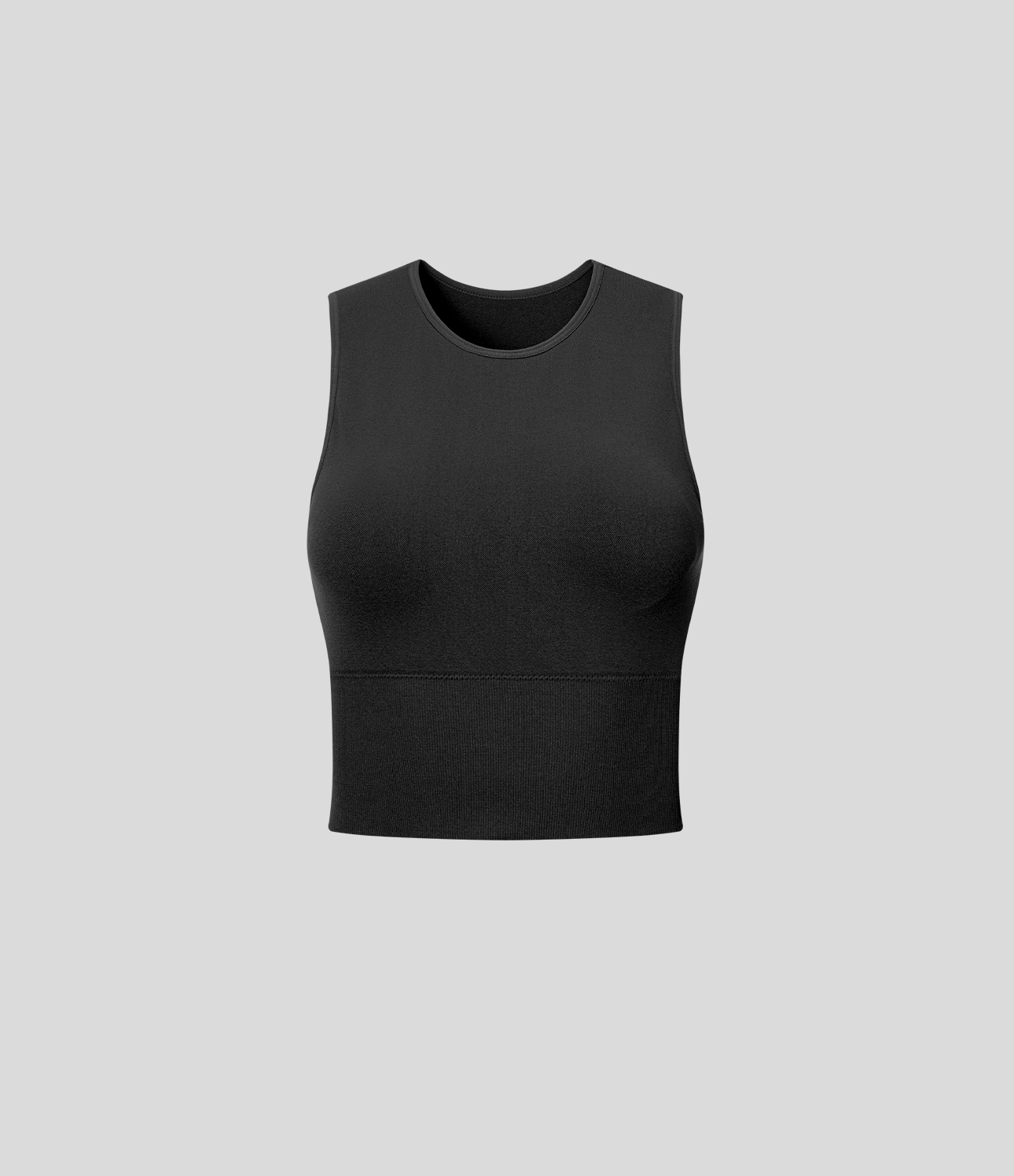 Halara Seamless Flow Round Neck Sleeveless Backless Solid Yoga Tank Top Tank Top - Black - L golf tops halter top tunic tops sleeveless tops 