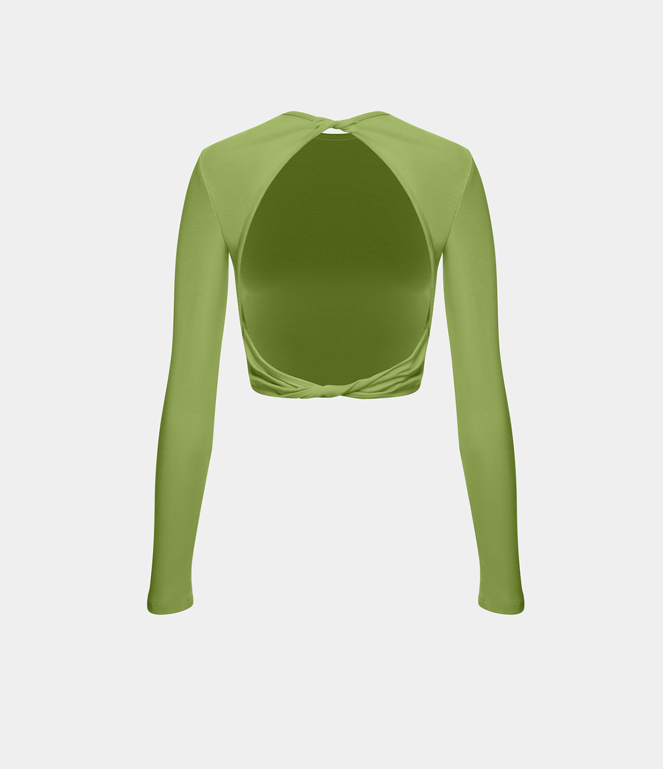 Halara Backless Twisted Cropped Casual Sports Top  - Opaline Green - M 