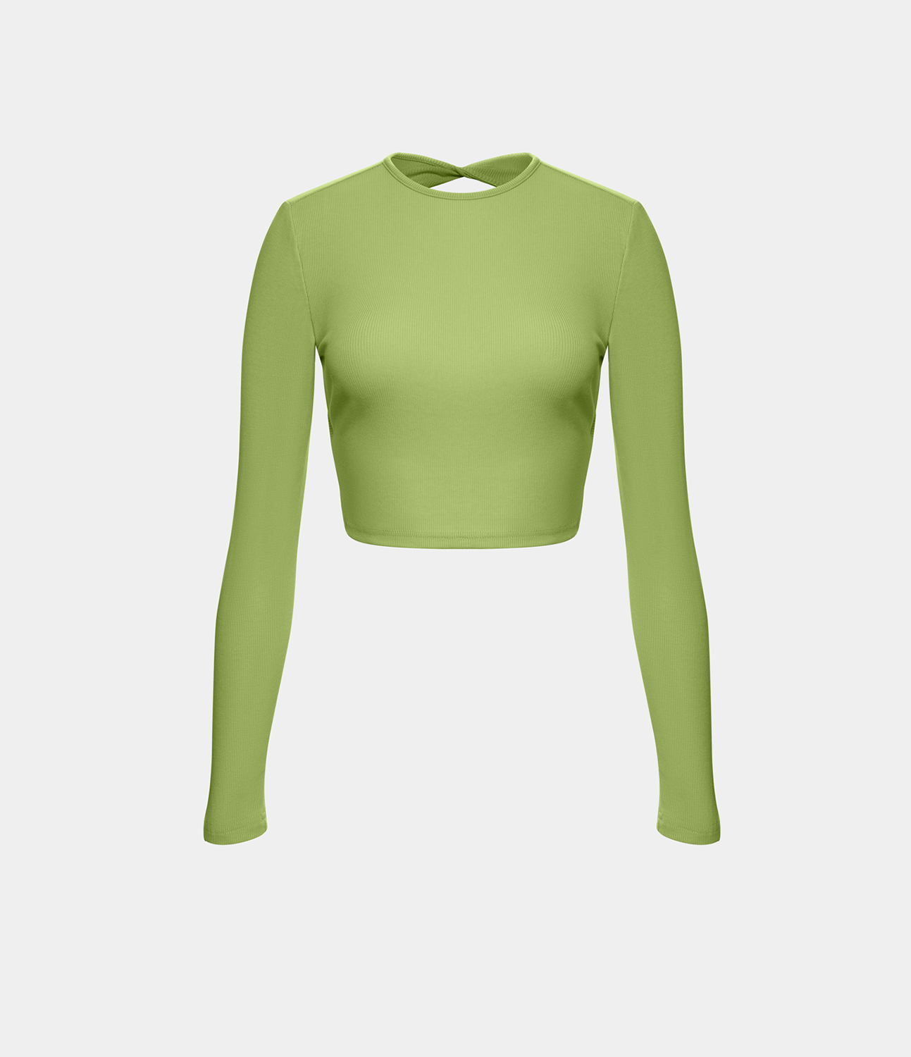 Halara Backless Twisted Cropped Casual Sports Top  - Opaline Green - M 