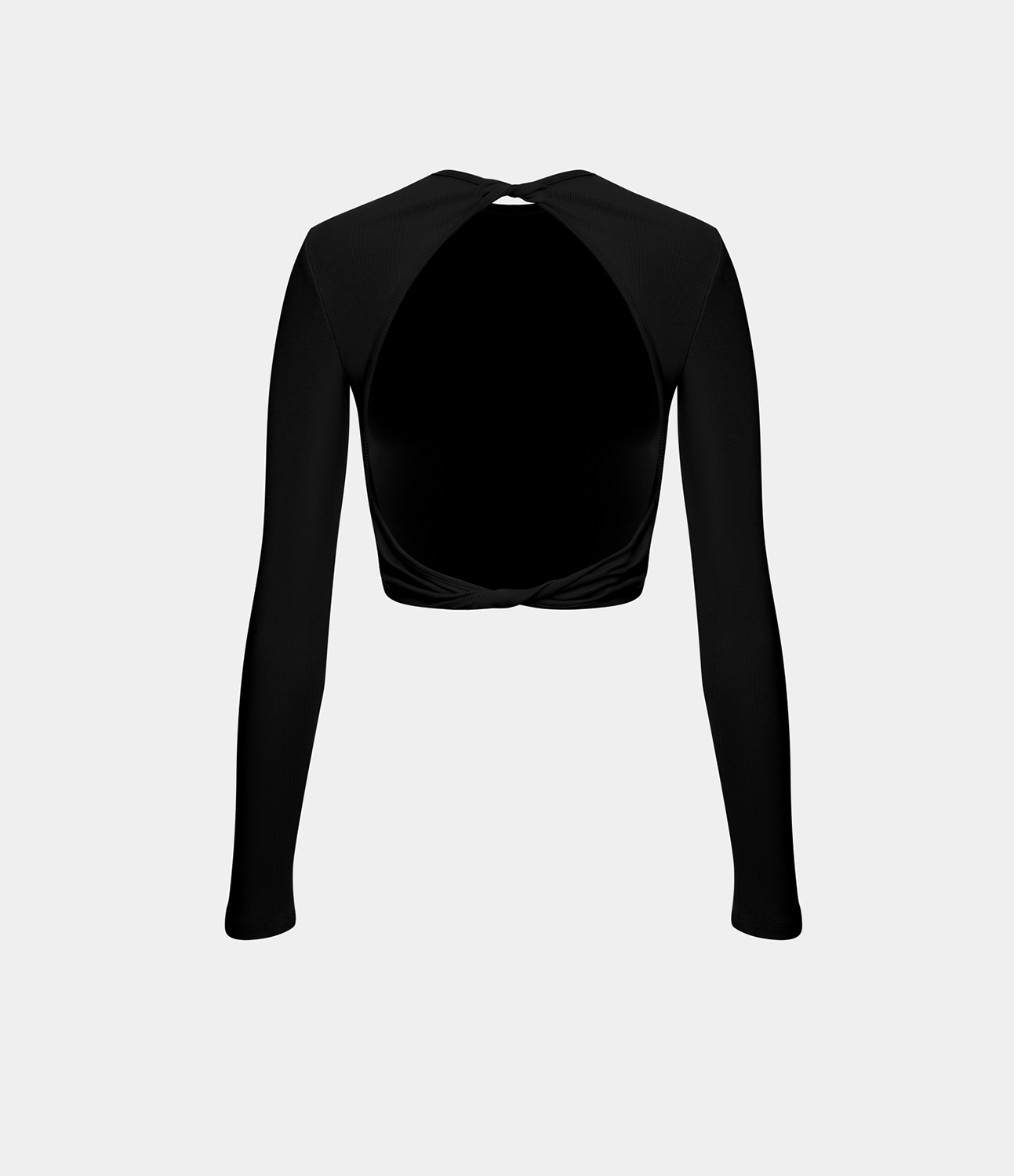 Halara Backless Twisted Cropped Casual Sports Top  - Black - L 