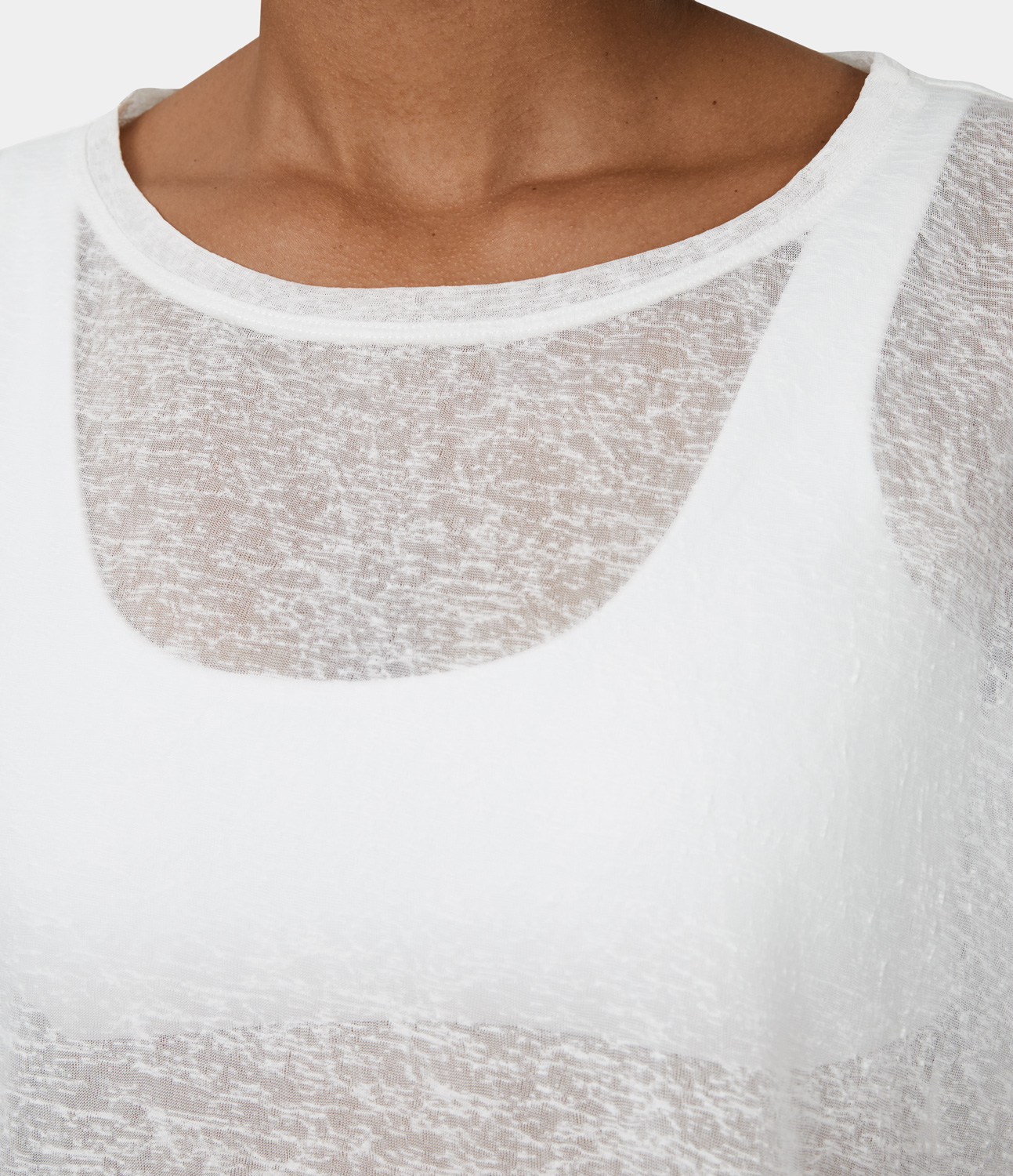 Halara Short Sleeve Cropped Sheer Casual Top Tank Top - White - M golf tops halter top tunic tops sleeveless tops backless top 