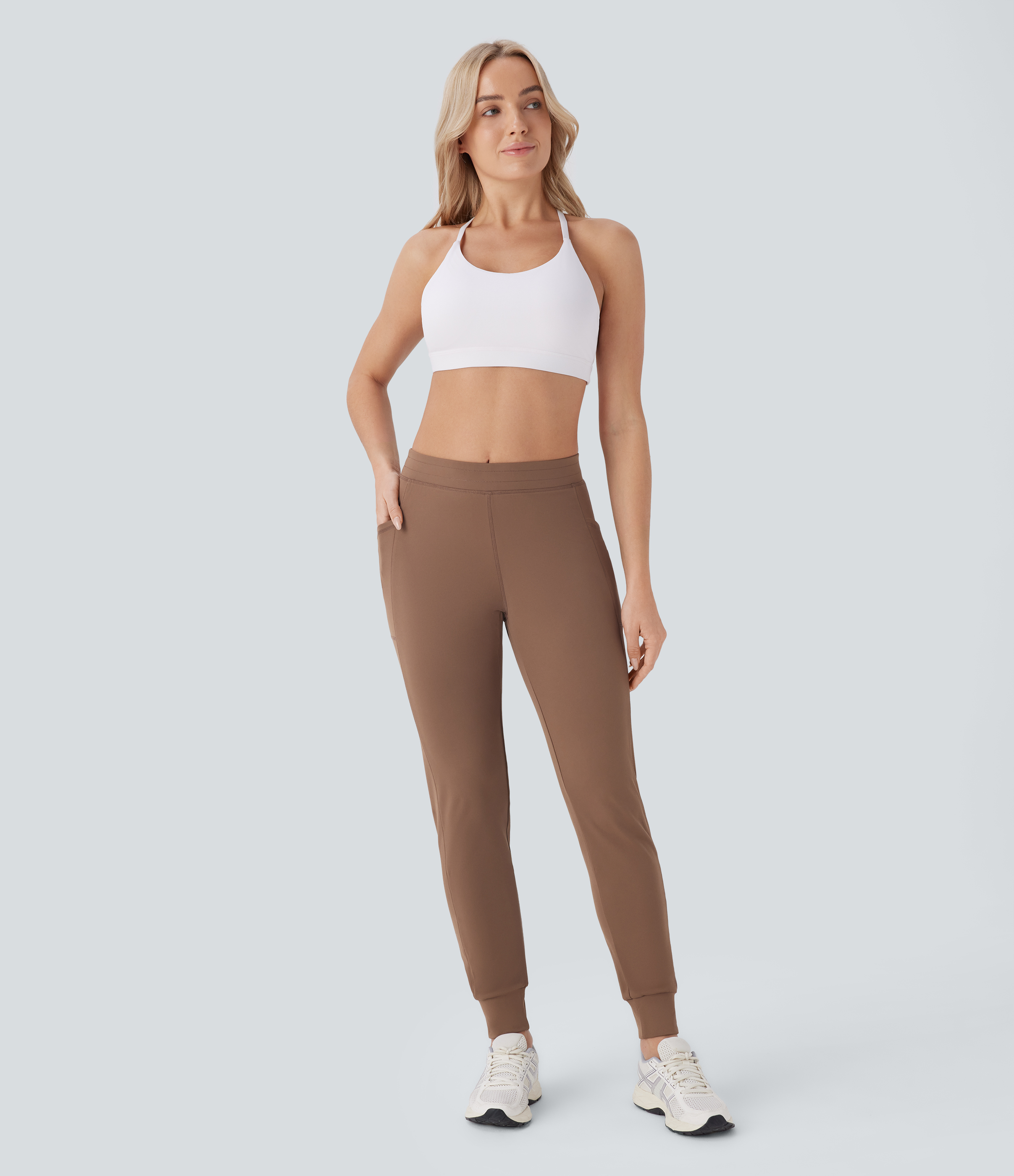 Halara HaloTek Airв„ў Mid Rise Side Pocket Slim Yoga Joggers  - Sepia - XL(regular) 
