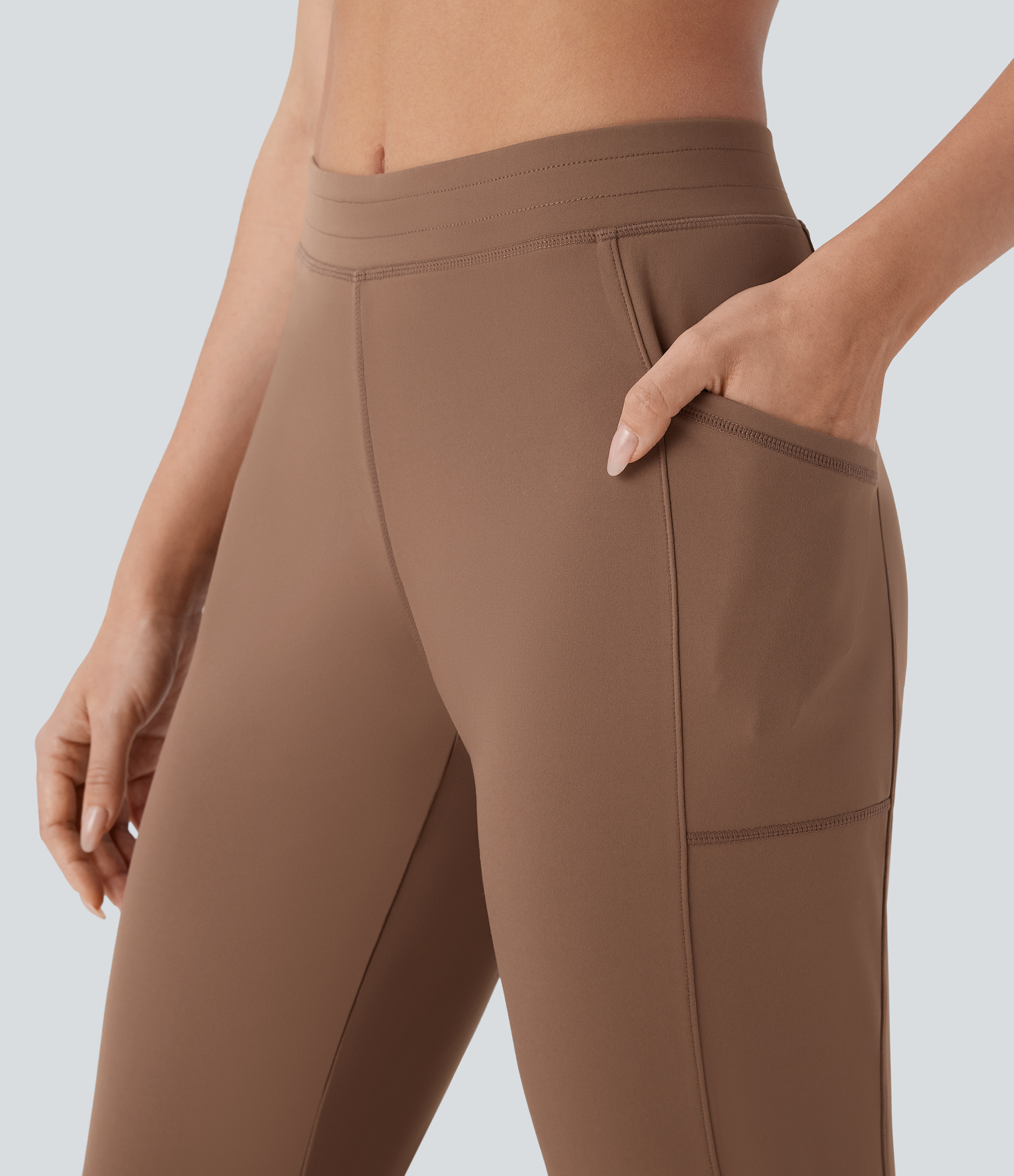 Halara HaloTek Airв„ў Mid Rise Side Pocket Slim Yoga Joggers  - Sepia - XL(regular) 