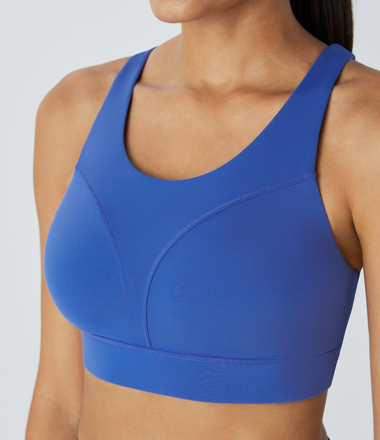 Halara SpeedWaveв„ў Medium Support Backless Crisscross Quick Dry Workout Sports Bra  - Bluebird Cyan - M push up bra strapless bra backless bra 