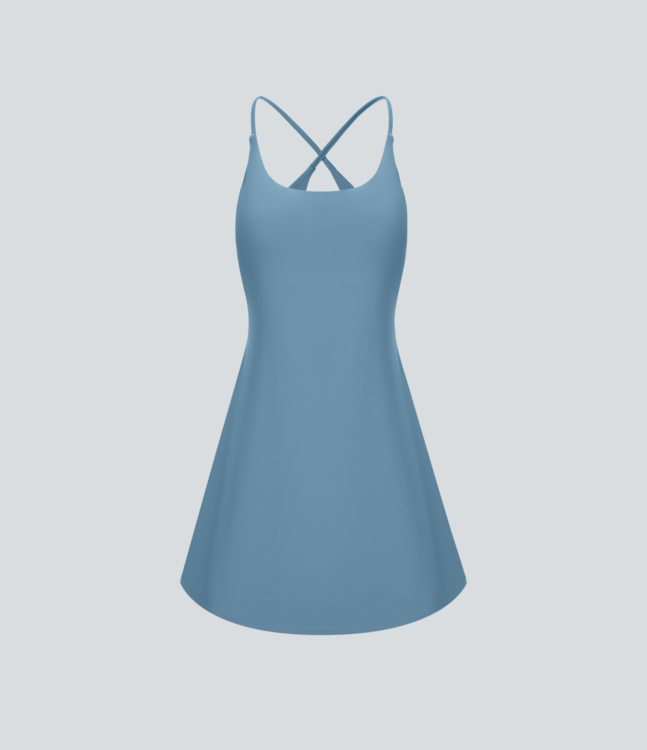 Halara Softlyzeroв„ў Plush Backless Active Dress Workout Dress - Warm Mid Blue - L 