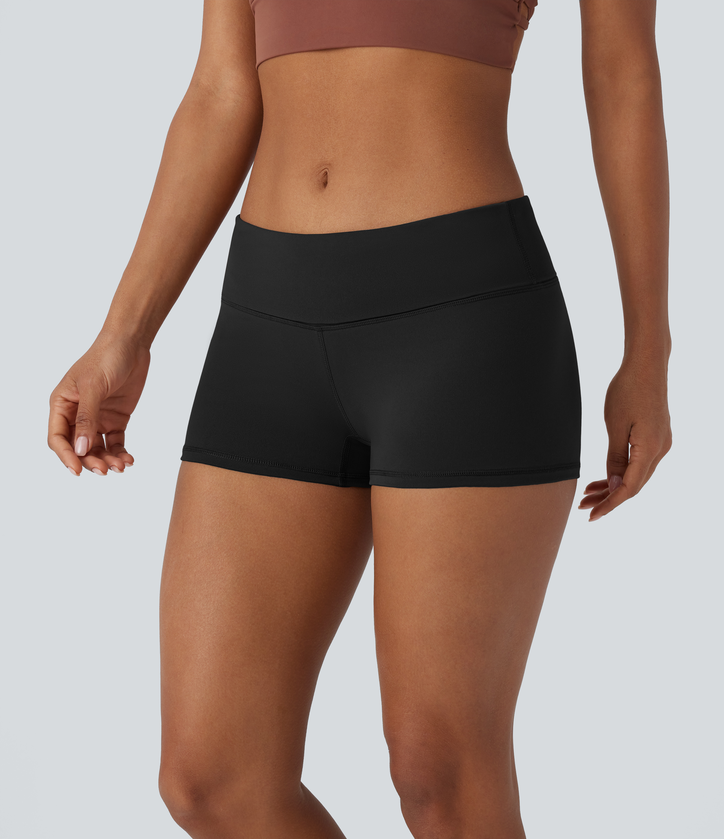 Halara HaloTek Airв„ў Super High Waisted Foldover Yoga Biker Shorts 2.5``  - Black - L biker shorts women black biker shorts 