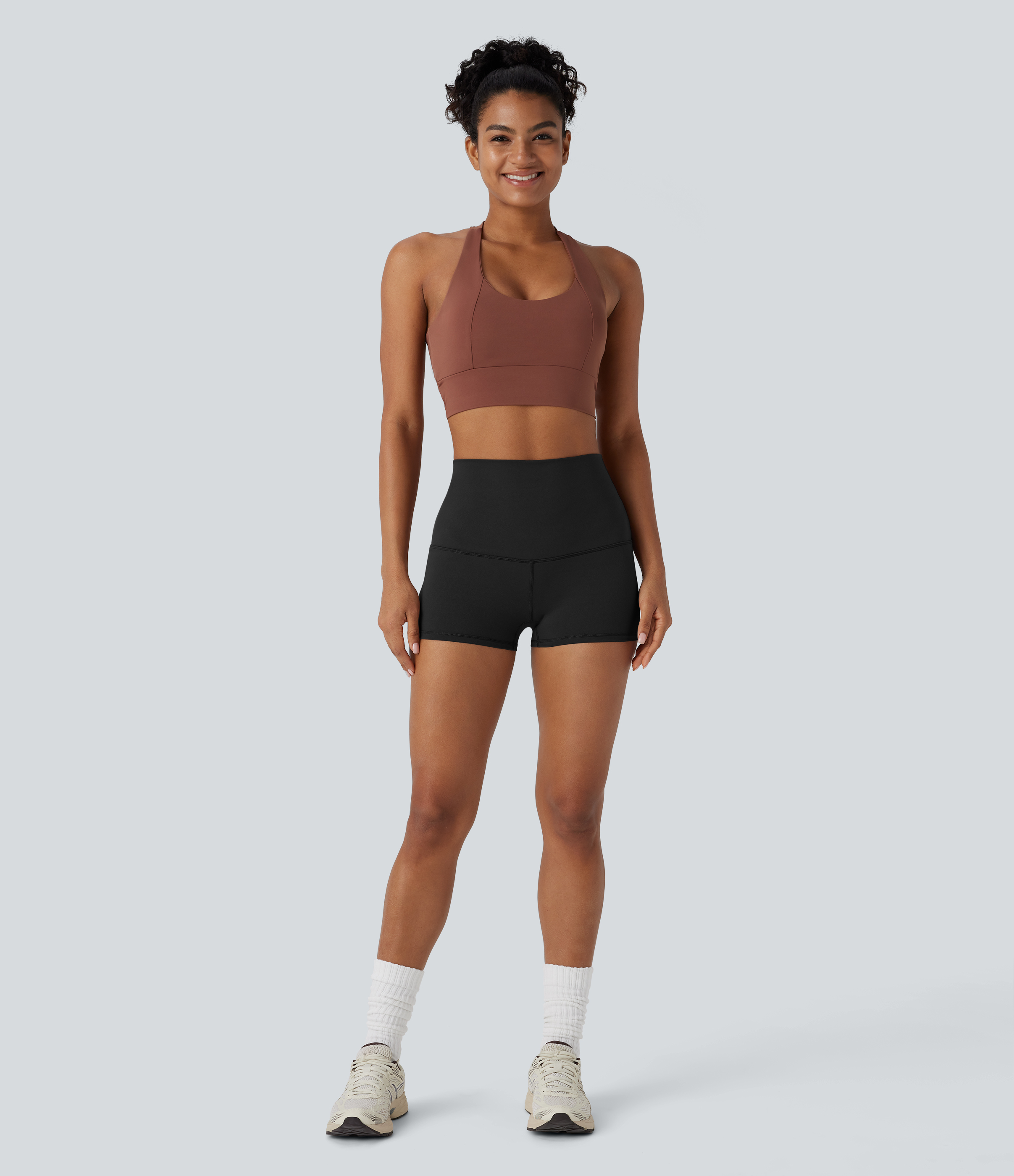 Halara HaloTek Airв„ў Super High Waisted Foldover Yoga Biker Shorts 2.5``  - Black - L biker shorts women black biker shorts 