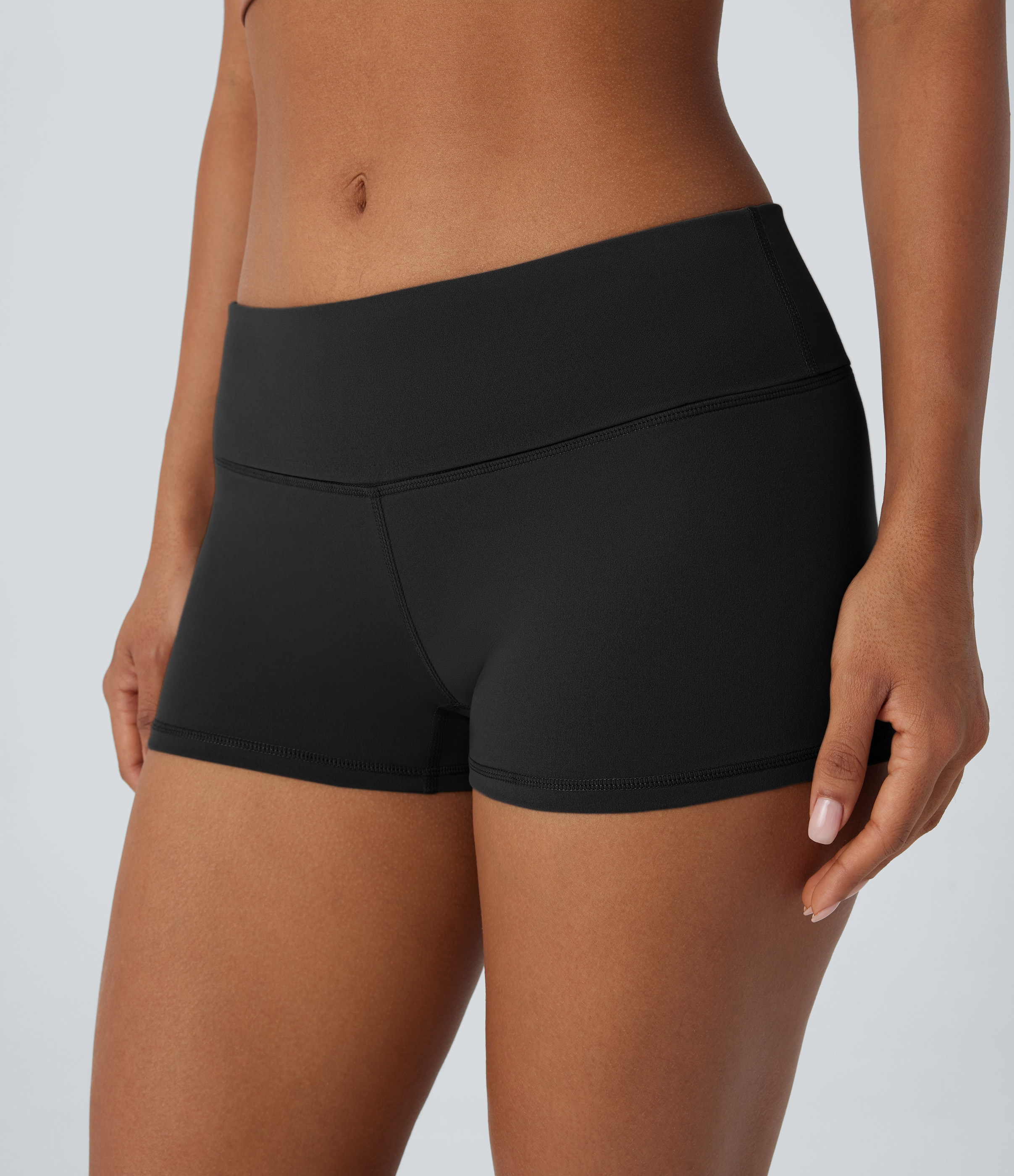 Halara HaloTek Airв„ў Super High Waisted Foldover Yoga Biker Shorts 2.5``  - Black - L biker shorts women black biker shorts 