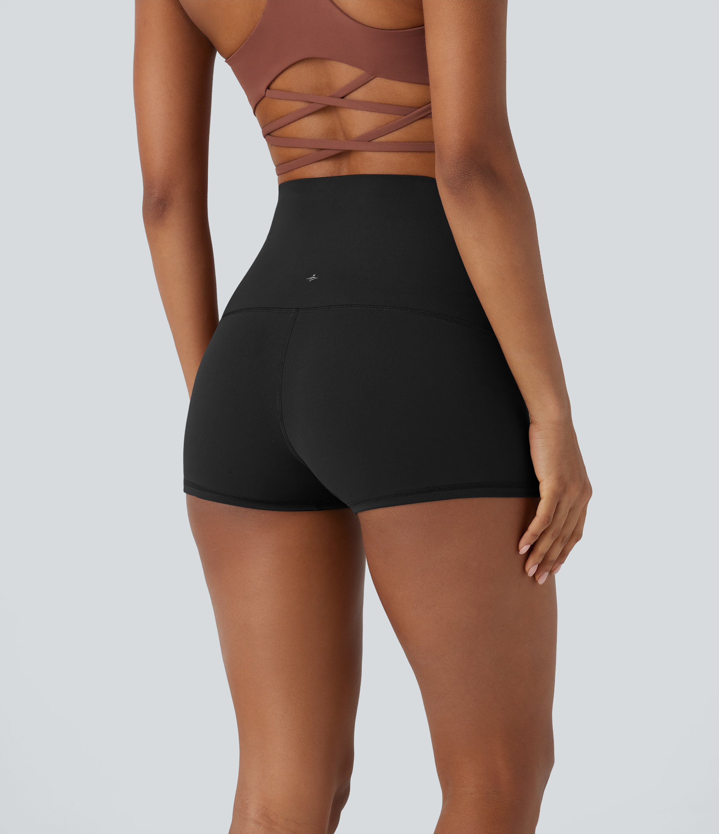 Halara HaloTek Airв„ў Super High Waisted Foldover Yoga Biker Shorts 2.5``  - Black - L biker shorts women black biker shorts 