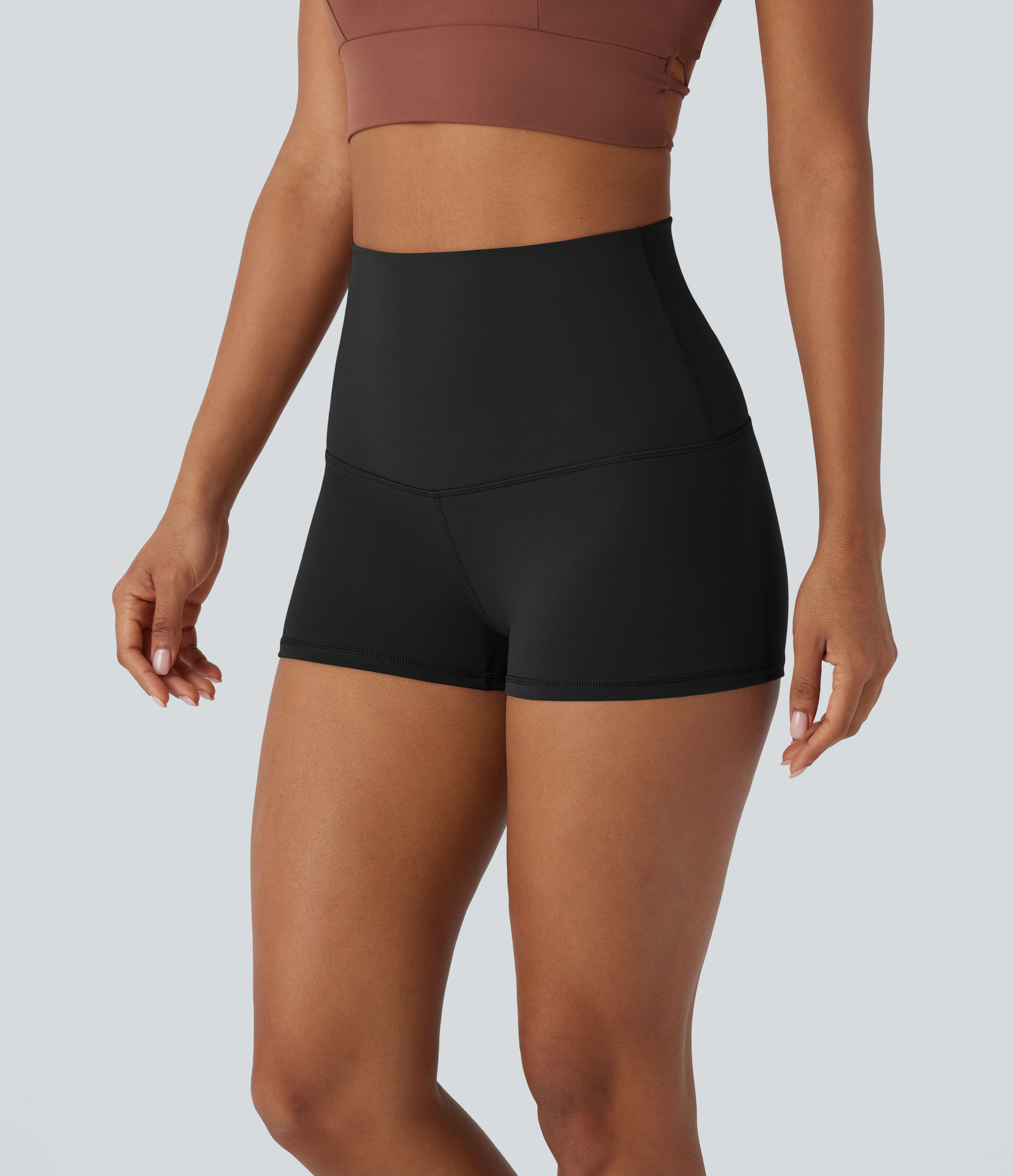 Halara HaloTek Airв„ў Super High Waisted Foldover Yoga Biker Shorts 2.5``  - Black - L biker shorts women black biker shorts 