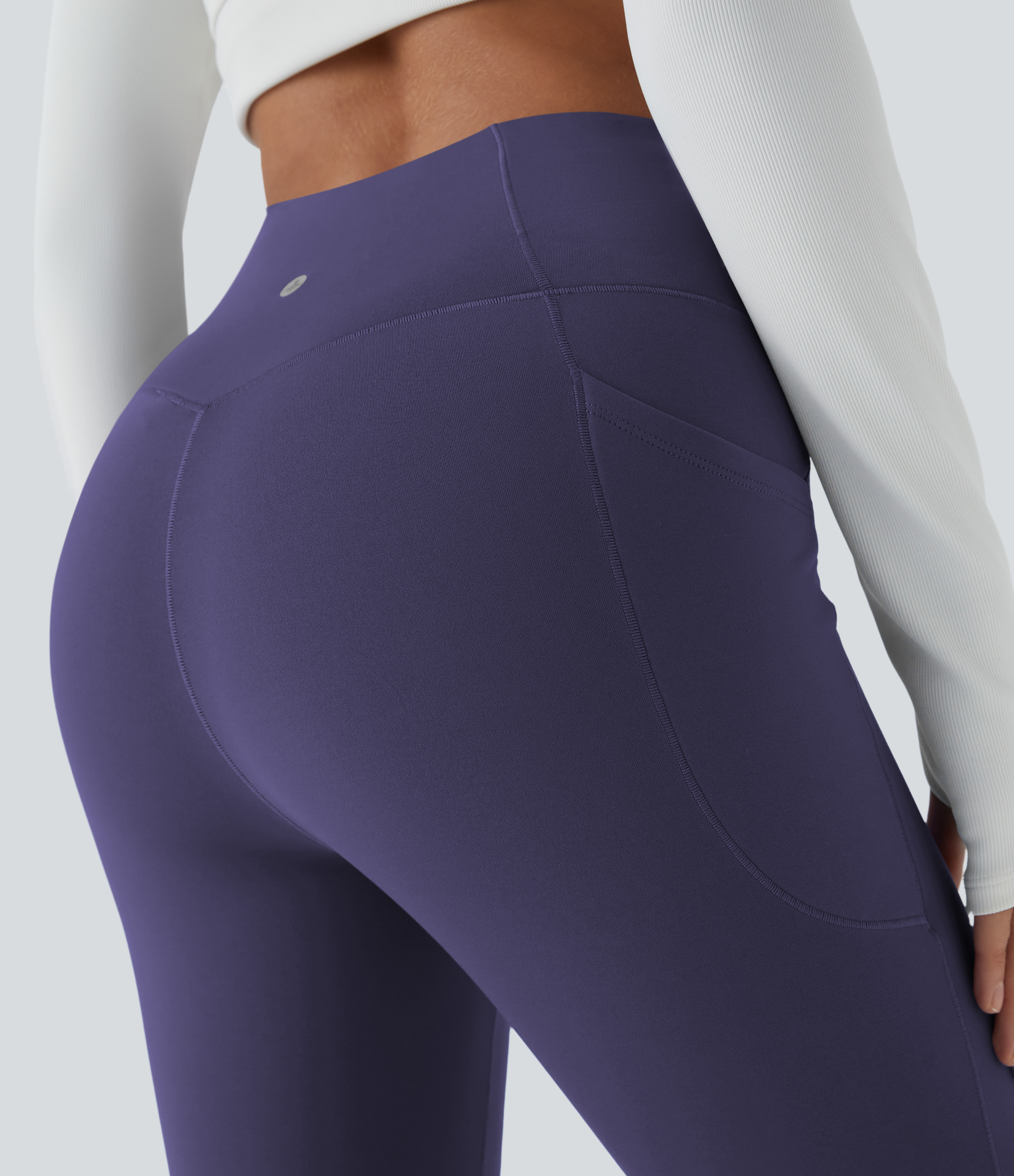 Halara Softlyzeroв„ў Plush Thermal High Waisted Side Pocket Skinny 7/8 Yoga Leggings  - Overture - M(7/8) gym leggings leggings with pockets 