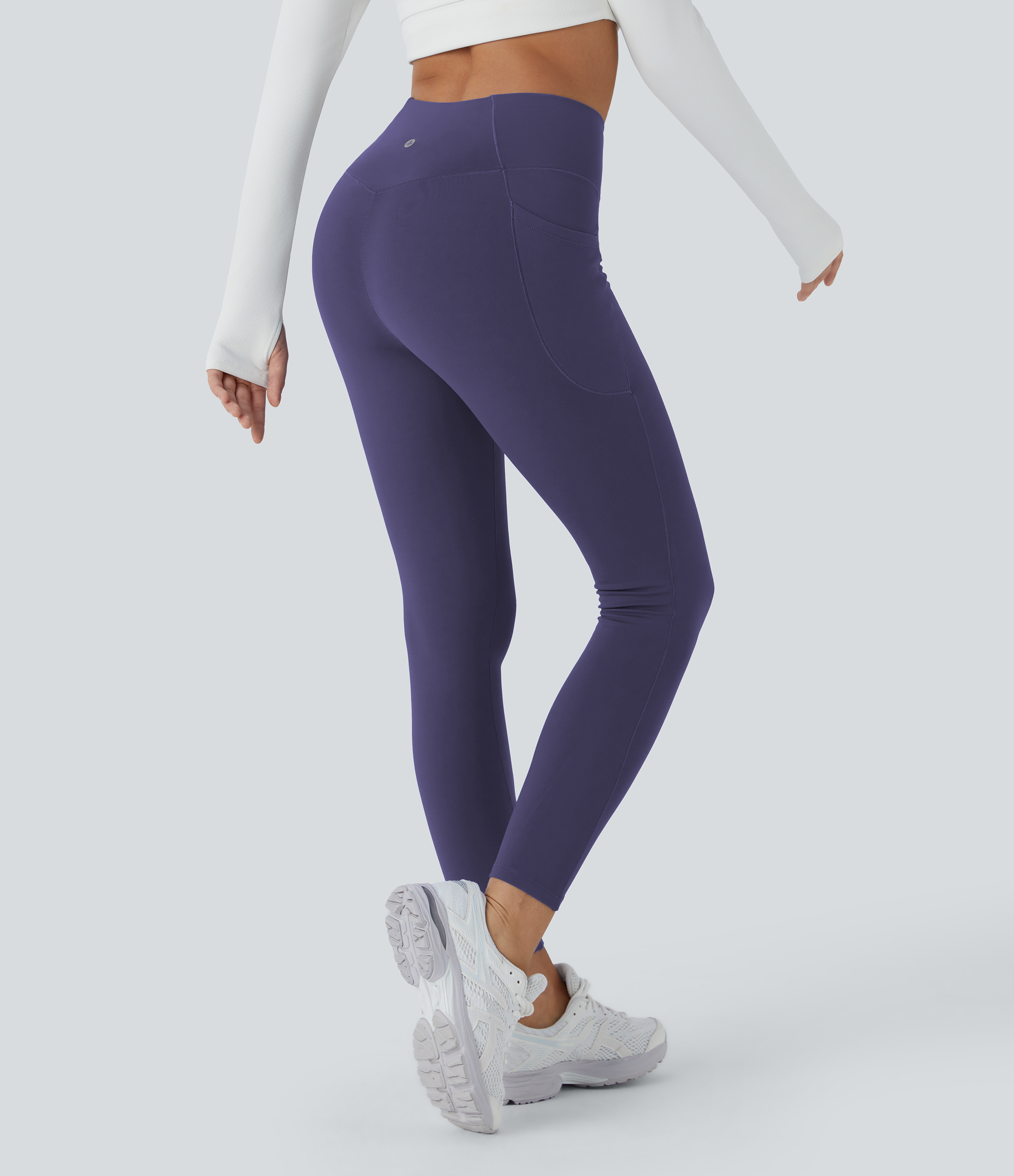 Halara Softlyzeroв„ў Plush Thermal High Waisted Side Pocket Skinny 7/8 Yoga Leggings  - Overture - M(7/8) gym leggings leggings with pockets 