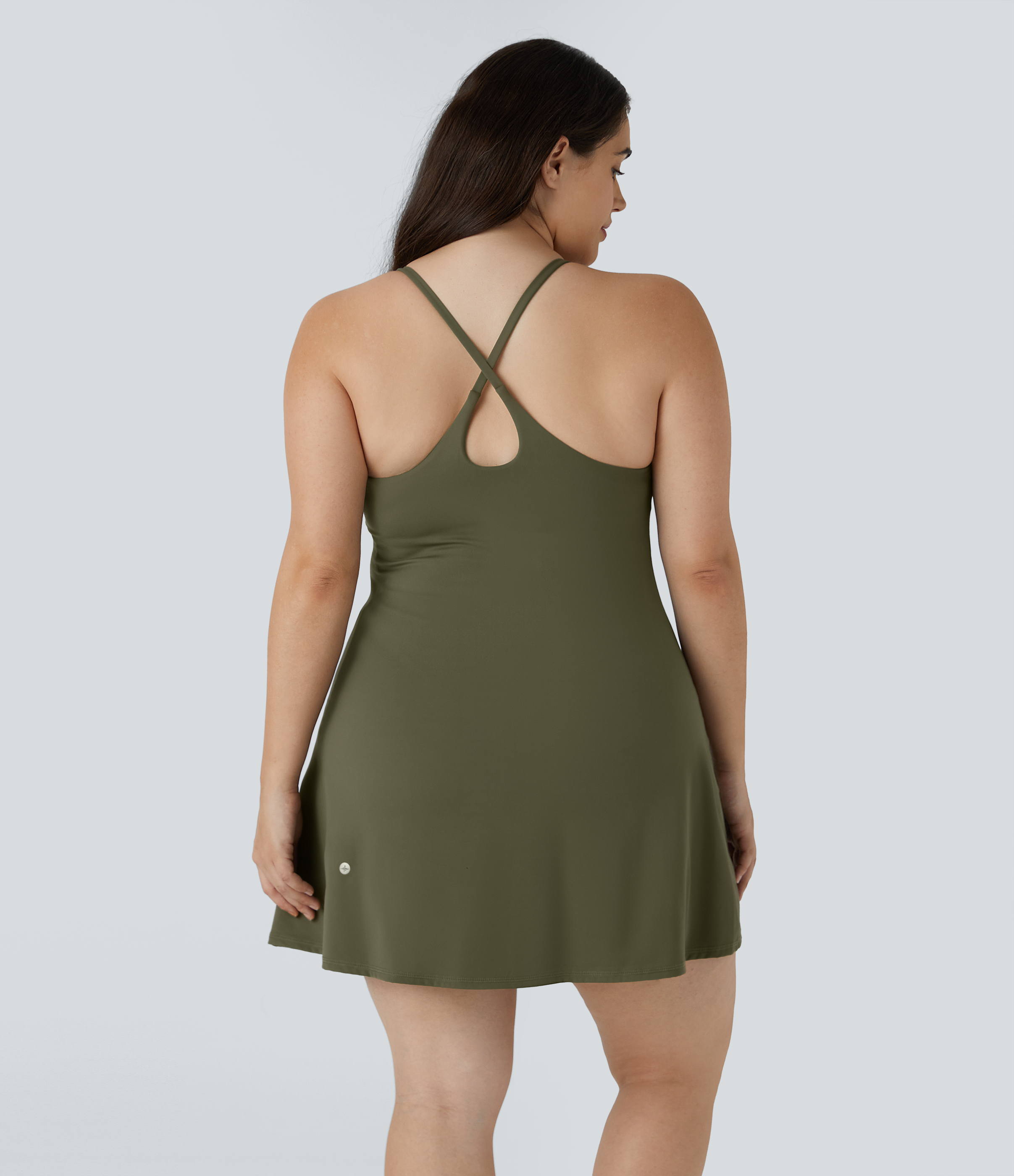 Halara Everyday Cloudfulв„ў Fabric Plus Size Dress-Wannabe  - Grass Grey Green - 1X 