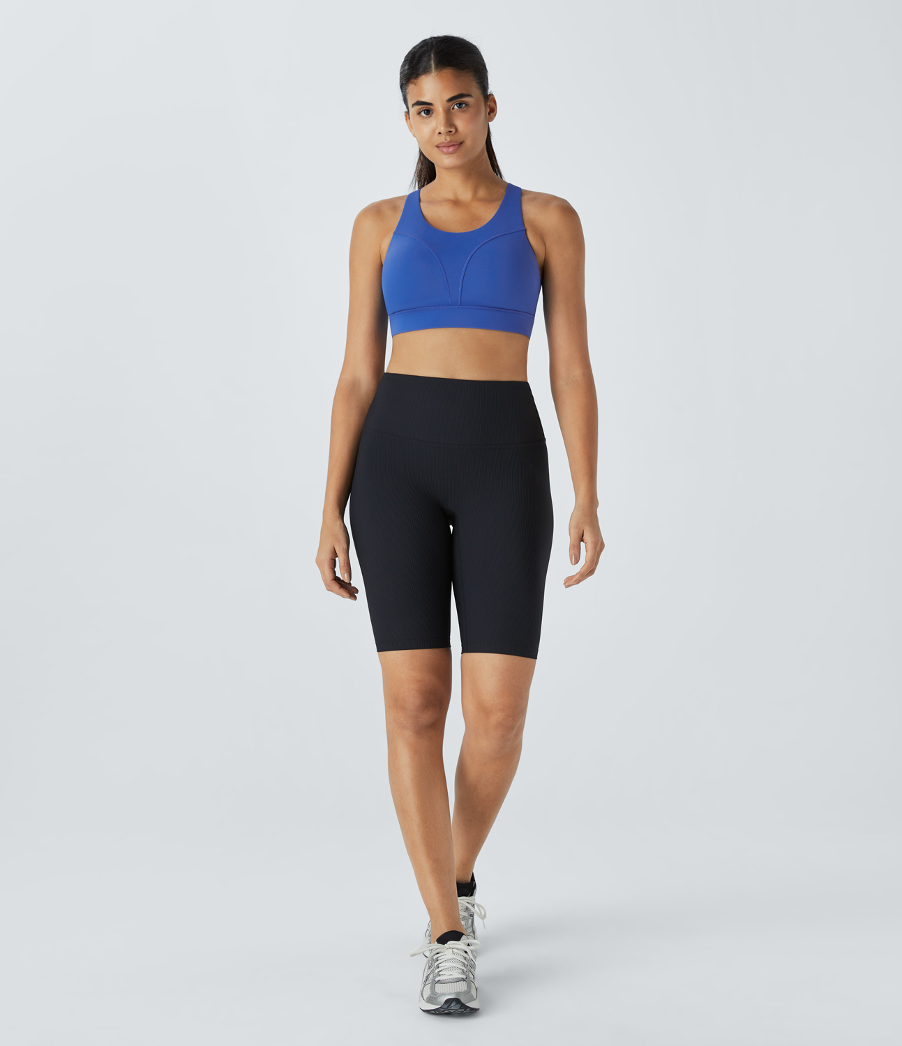 Halara SpeedWaveв„ў Medium Support Backless Crisscross Quick Dry Workout Sports Bra  - Bluebird Cyan - M push up bra strapless bra backless bra 