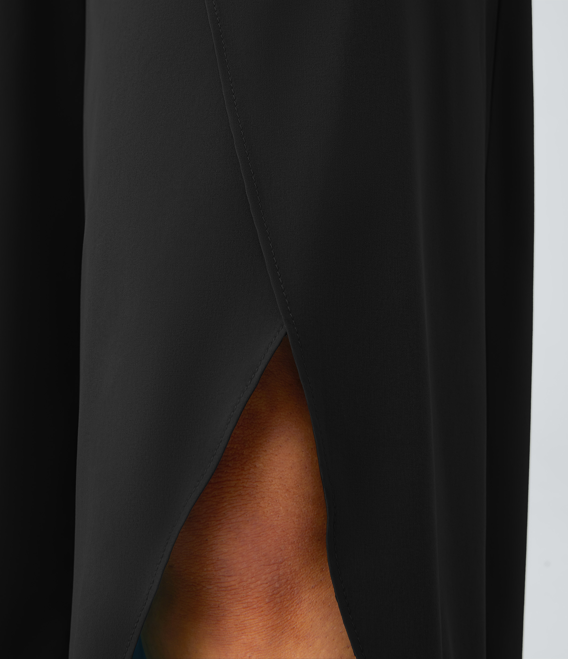 Halara Breezefulв„ў High Waisted Back Waistband Pocket Palazzo Flowy Split Wide Leg Quick Dry Casual Pants  - Black - XL(petite) 