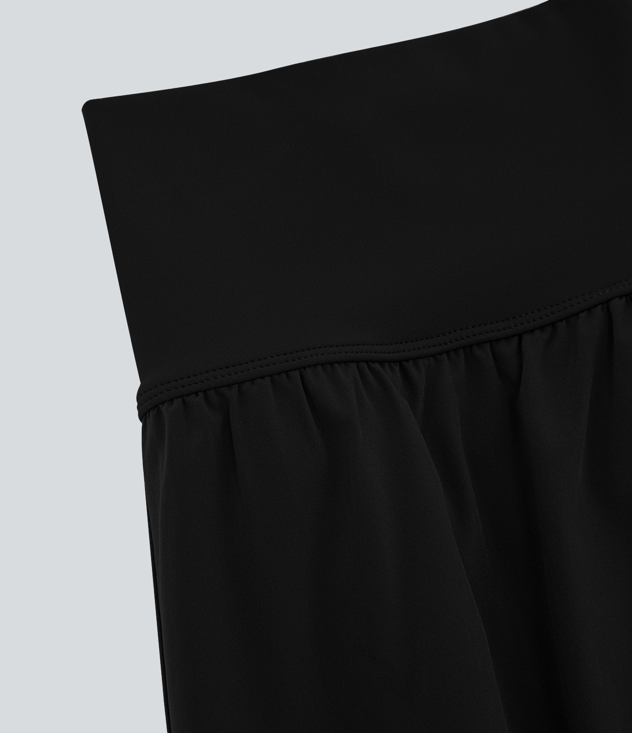 Halara Breezefulв„ў High Waisted Back Waistband Pocket Palazzo Flowy Split Wide Leg Quick Dry Casual Pants  - Black - XL(petite) 
