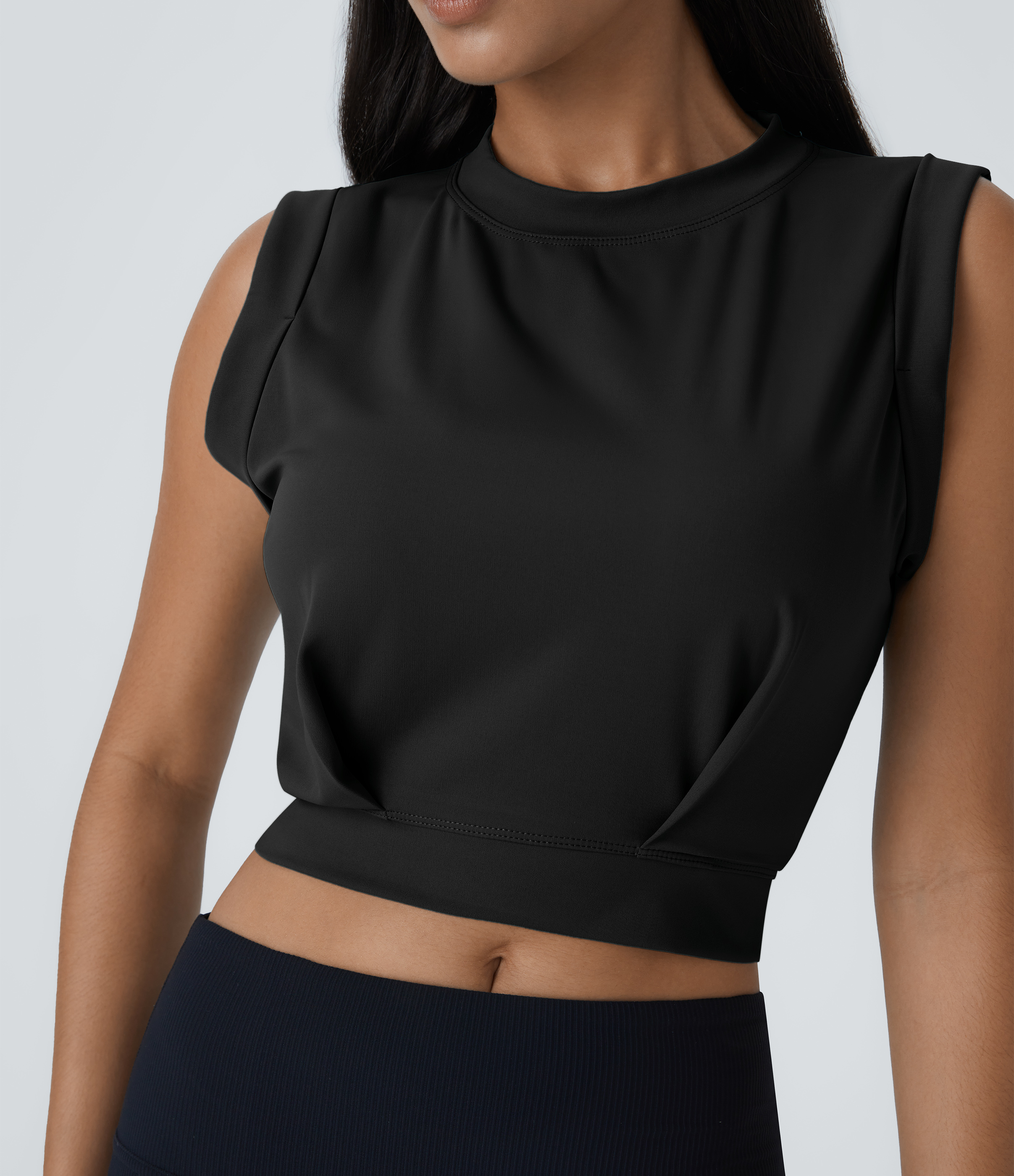 Débardeur Yoga Court Sans Manches Col Rond