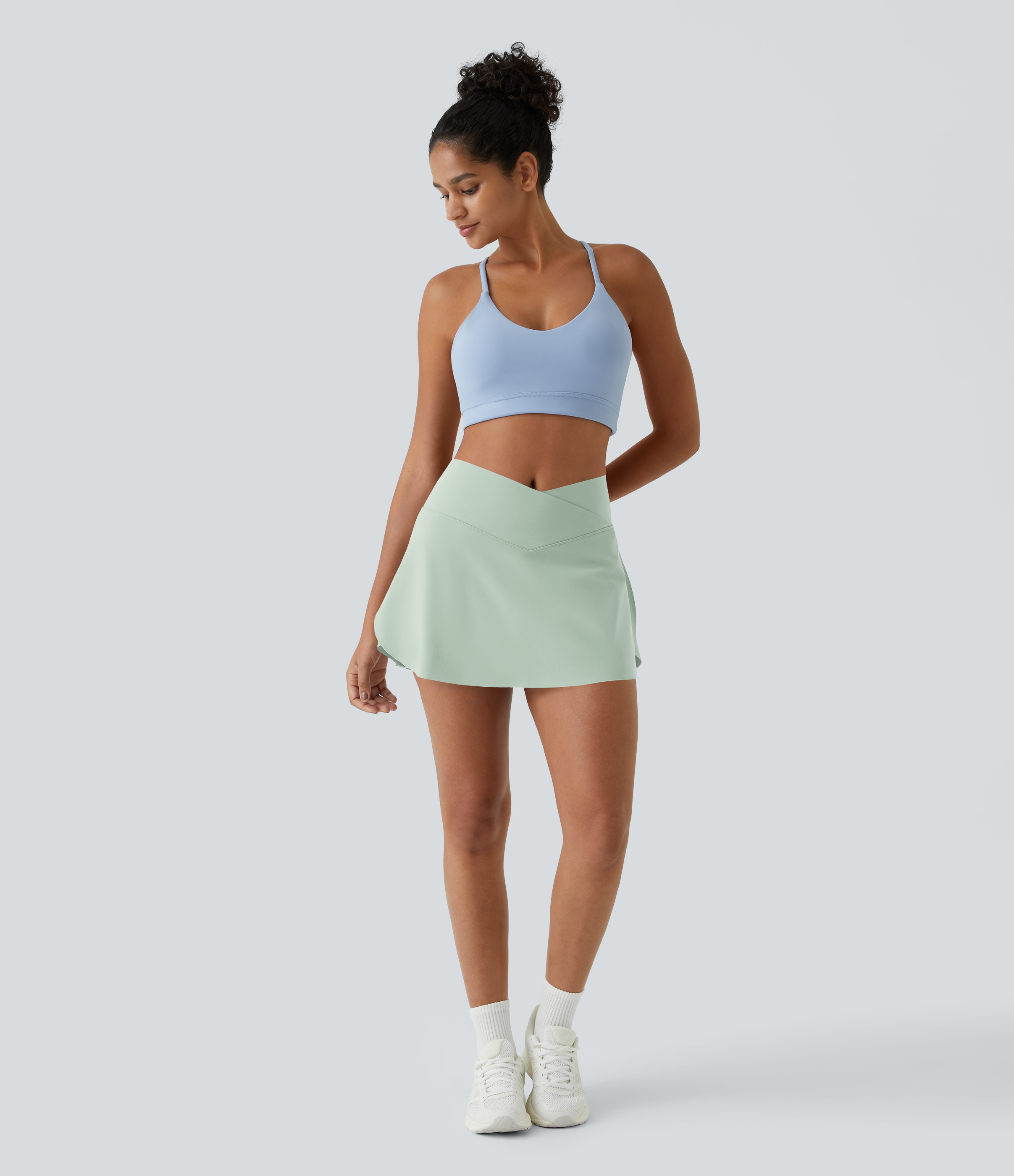 Halara Everyday Cloudfulв„ў Air Crossover 2-in-1 Side Pocket Tennis Skirt-Lucid  - Fairest Jade - XL midi skirt a line skirt golfing skirt 