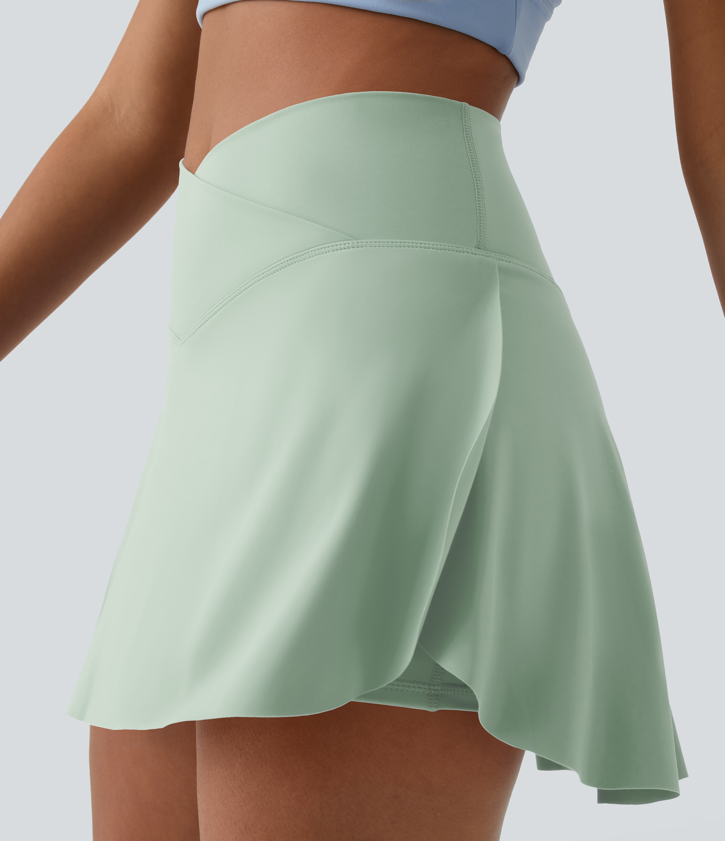 Halara Everyday Cloudfulв„ў Air Crossover 2-in-1 Side Pocket Tennis Skirt-Lucid  - Fairest Jade - XL midi skirt a line skirt golfing skirt 