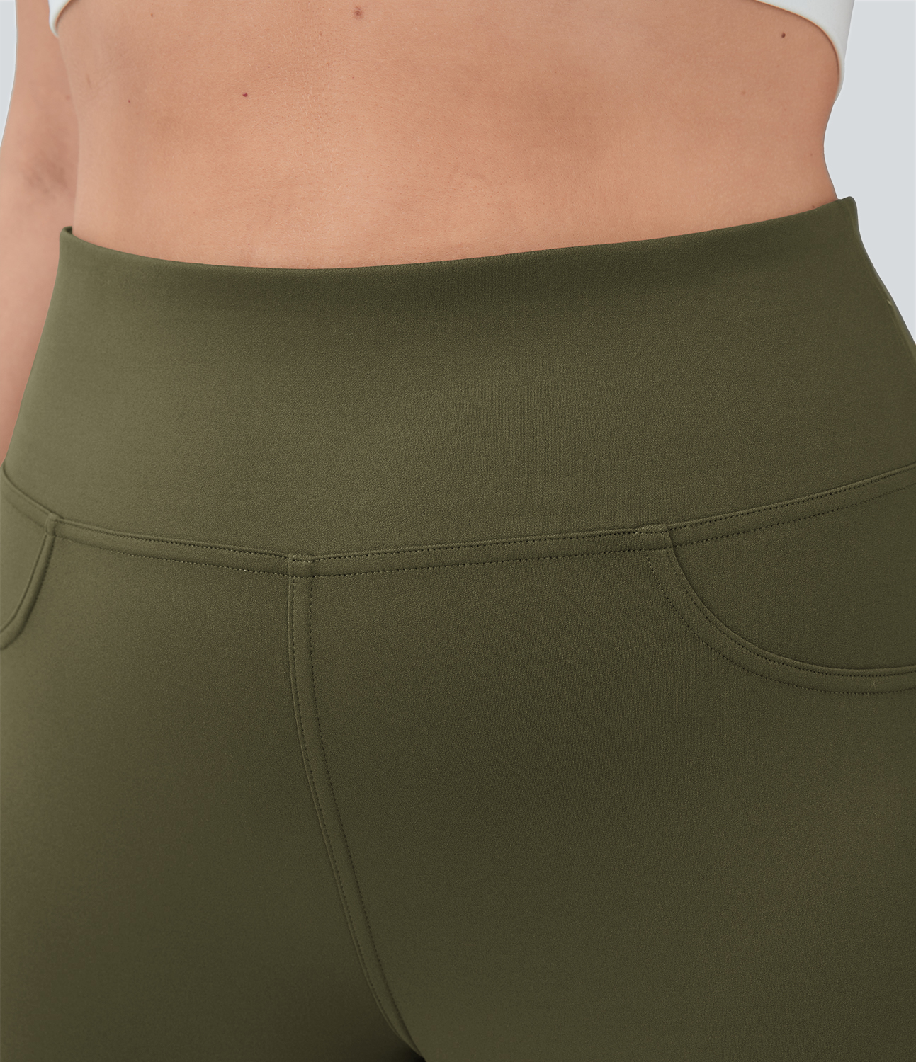Halara High Waisted Back Pocket Flare Yoga Plus Size Leggings  - Forest Night - 3X(regular) 