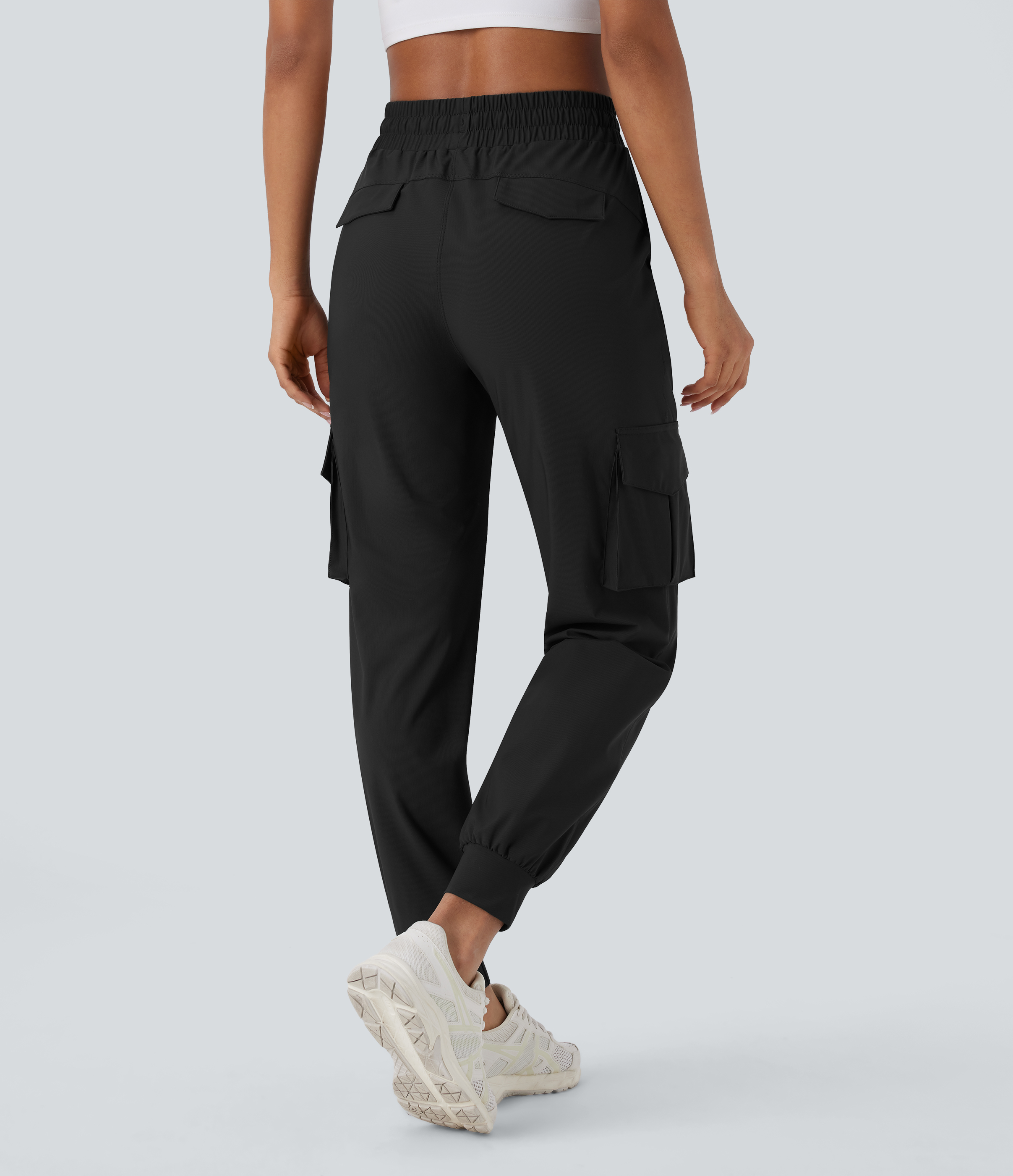 Halara High Waisted Drawstring Multiple Pockets Dance Cargo Joggers  - Black - XS(regular) 