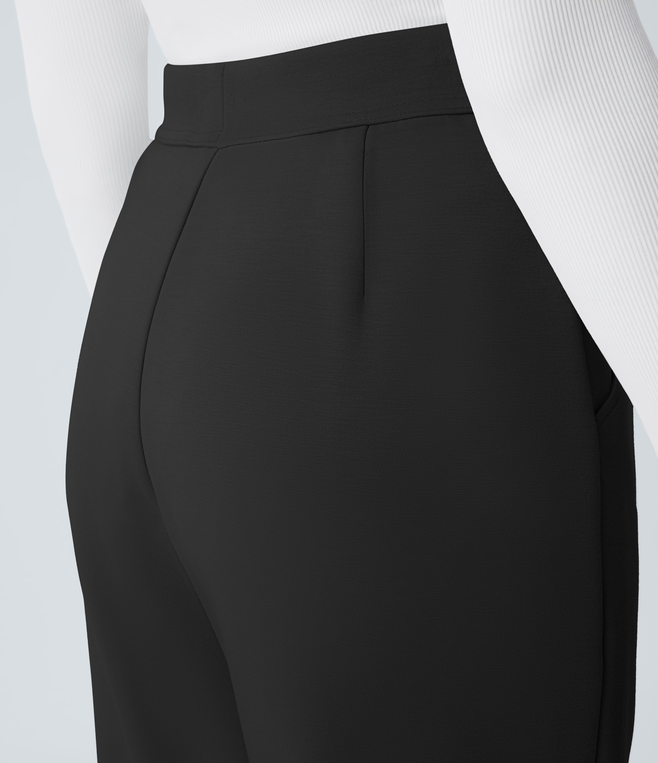 Halara High Waisted Drawstring Side Pocket Casual Joggers  - Black - L(regular) 