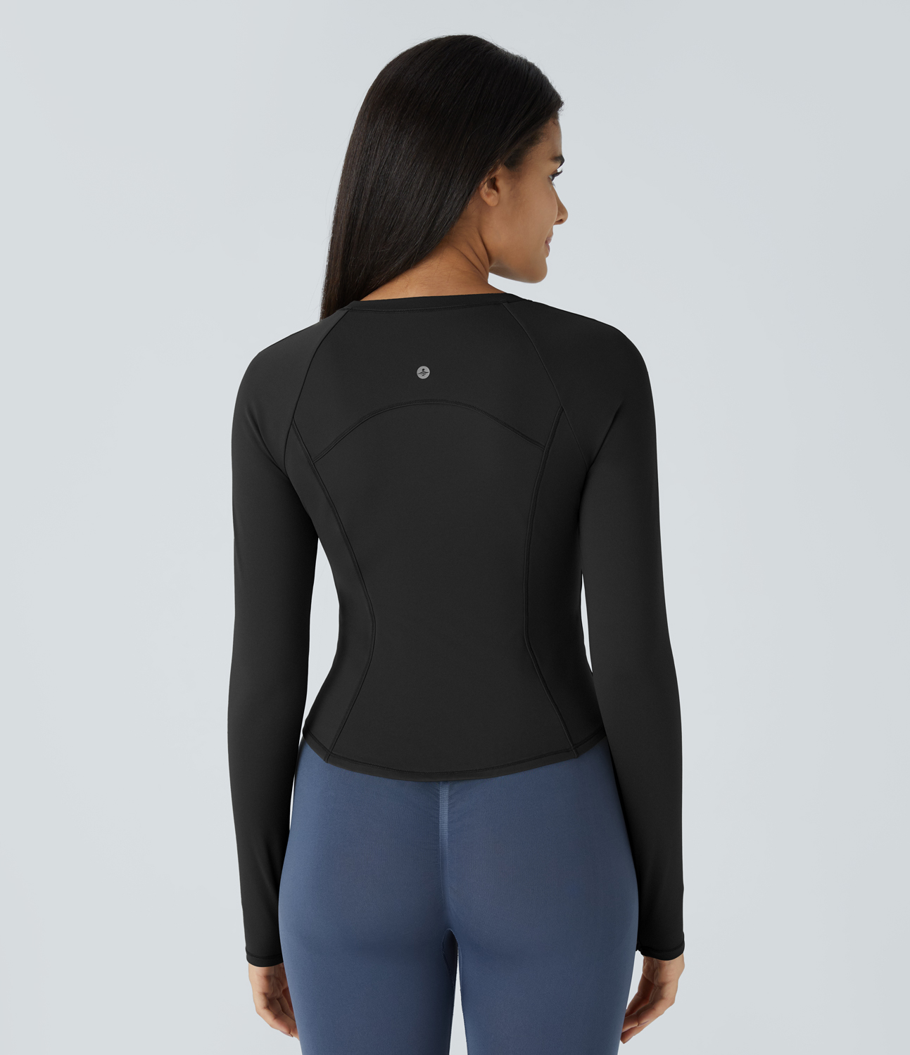 Halara Softlyzeroв„ў Thermal Raglan Sleeve Thumb Hole Slim Yoga Sports Top  - Black - M 